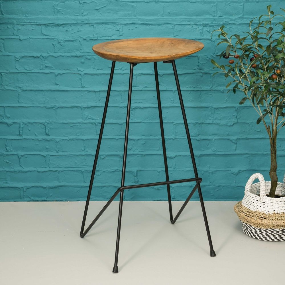 Belfort Set of 2 Teak Wood Counter Stool