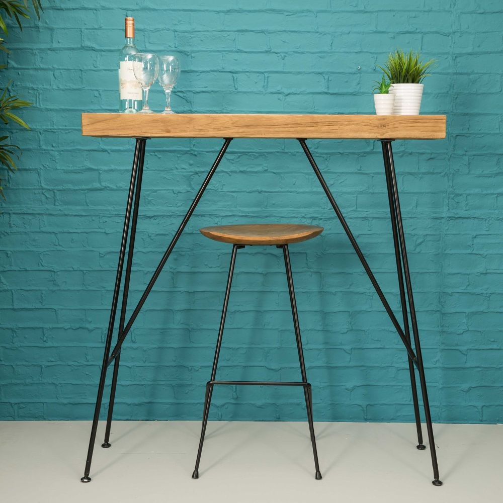 Belfort Set of 2 Teak Wood Counter Stool