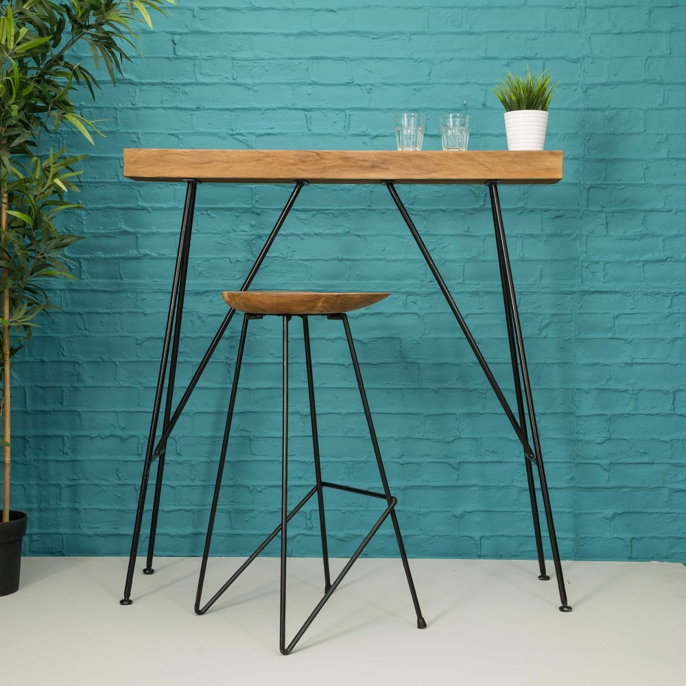 Belfort Set of 2 Teak Wood Counter Stool