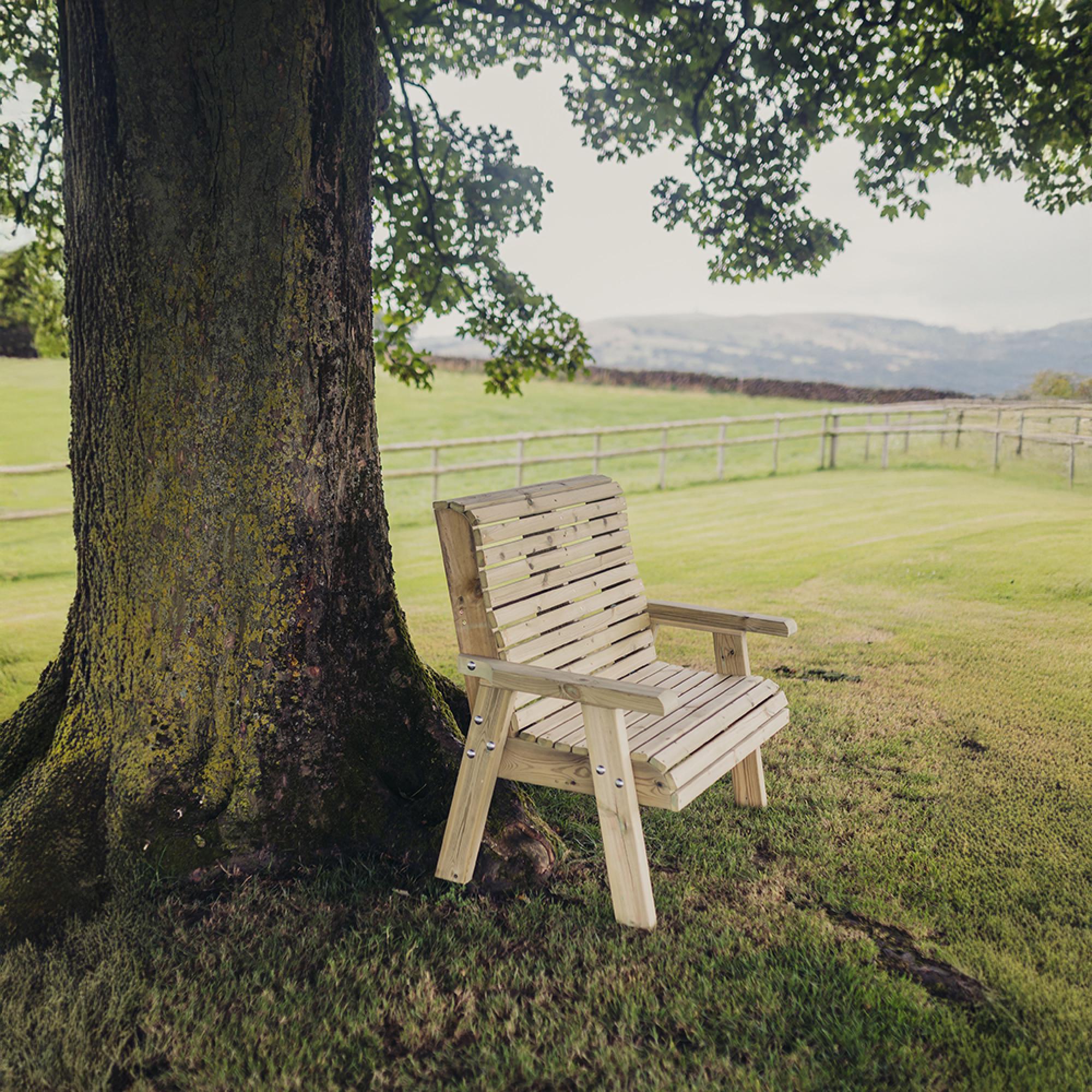 Churnet Valley Ergonomic Redwood 2 Seater Garden Bench