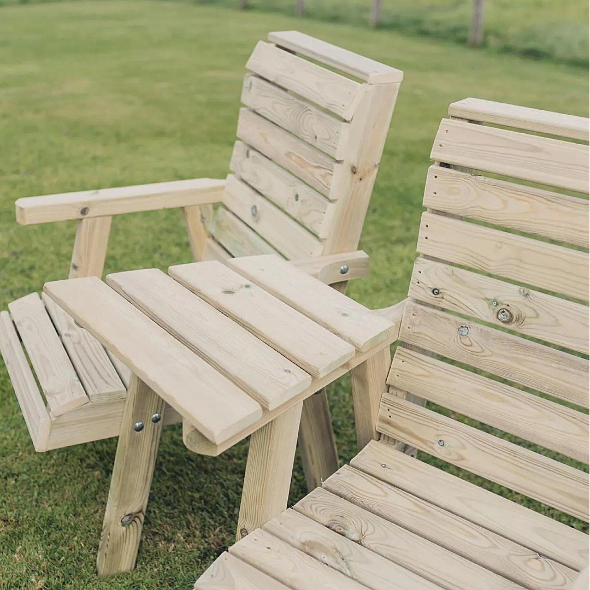 Churnet Valley Clover Redwood Angled Garden Love Seats