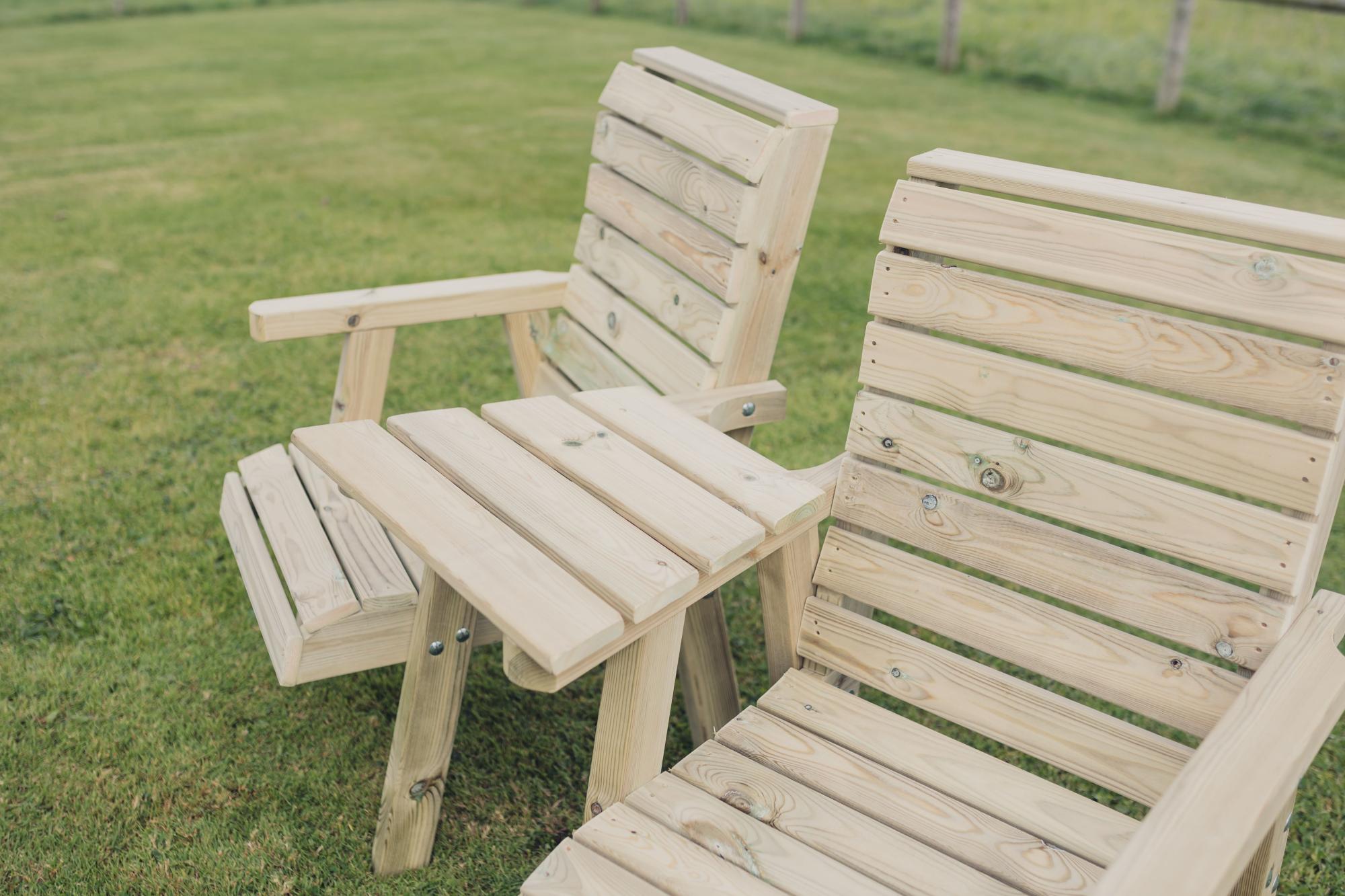 Churnet Valley Clover Redwood Angled Garden Love Seats