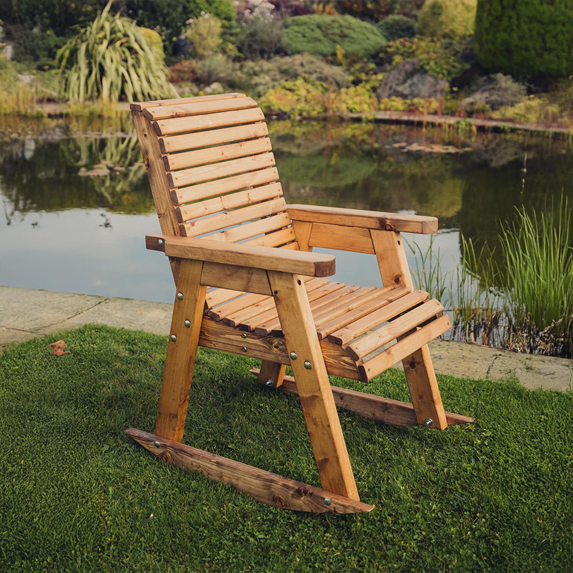 2 x Churnet Valley Redwood Garden Rocking Chair