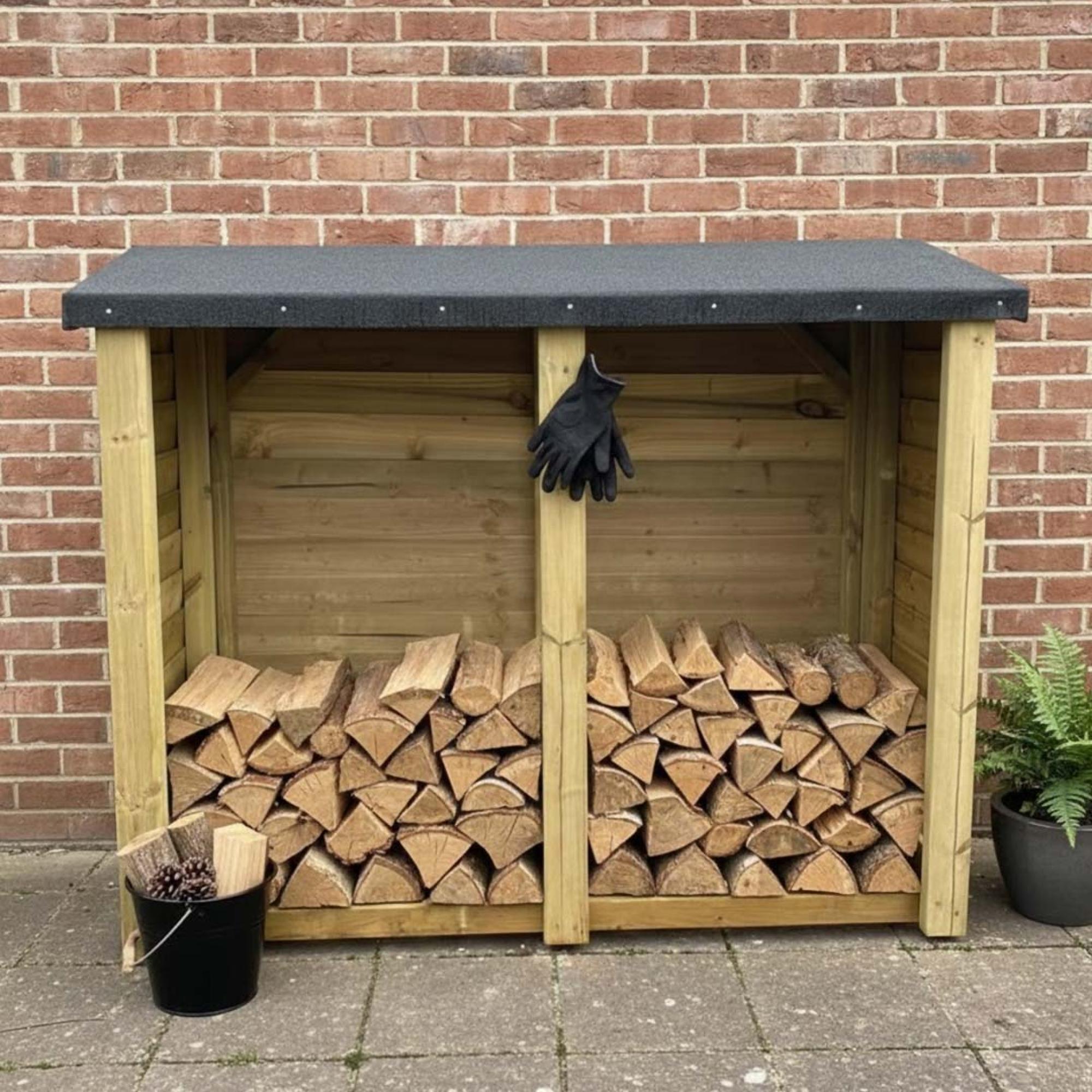 Churnet Valley Felted Redwood Garden Log Store 5x6