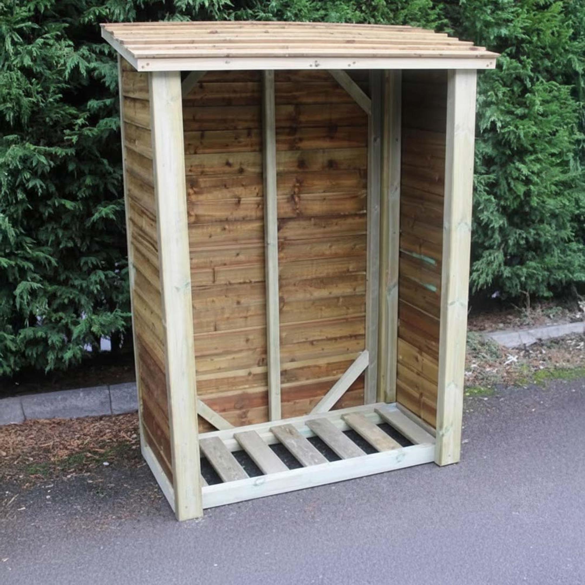Churnet Valley Heavy Duty Redwood Garden Log Store 6x4