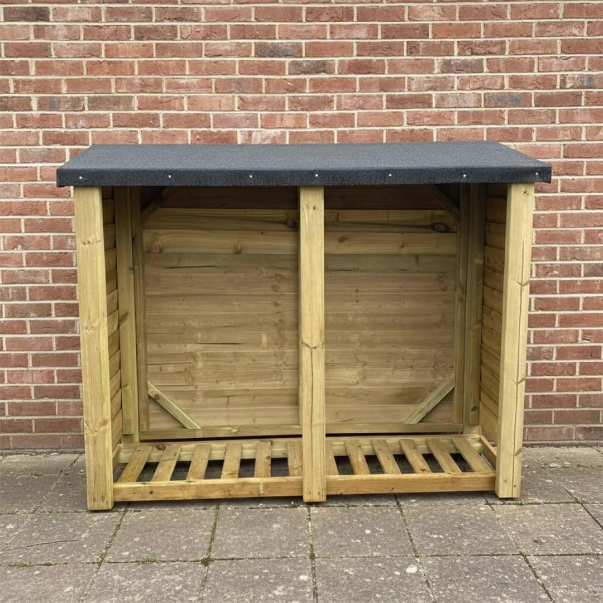 Churnet Valley Felted Redwood Garden Log Store 5x6