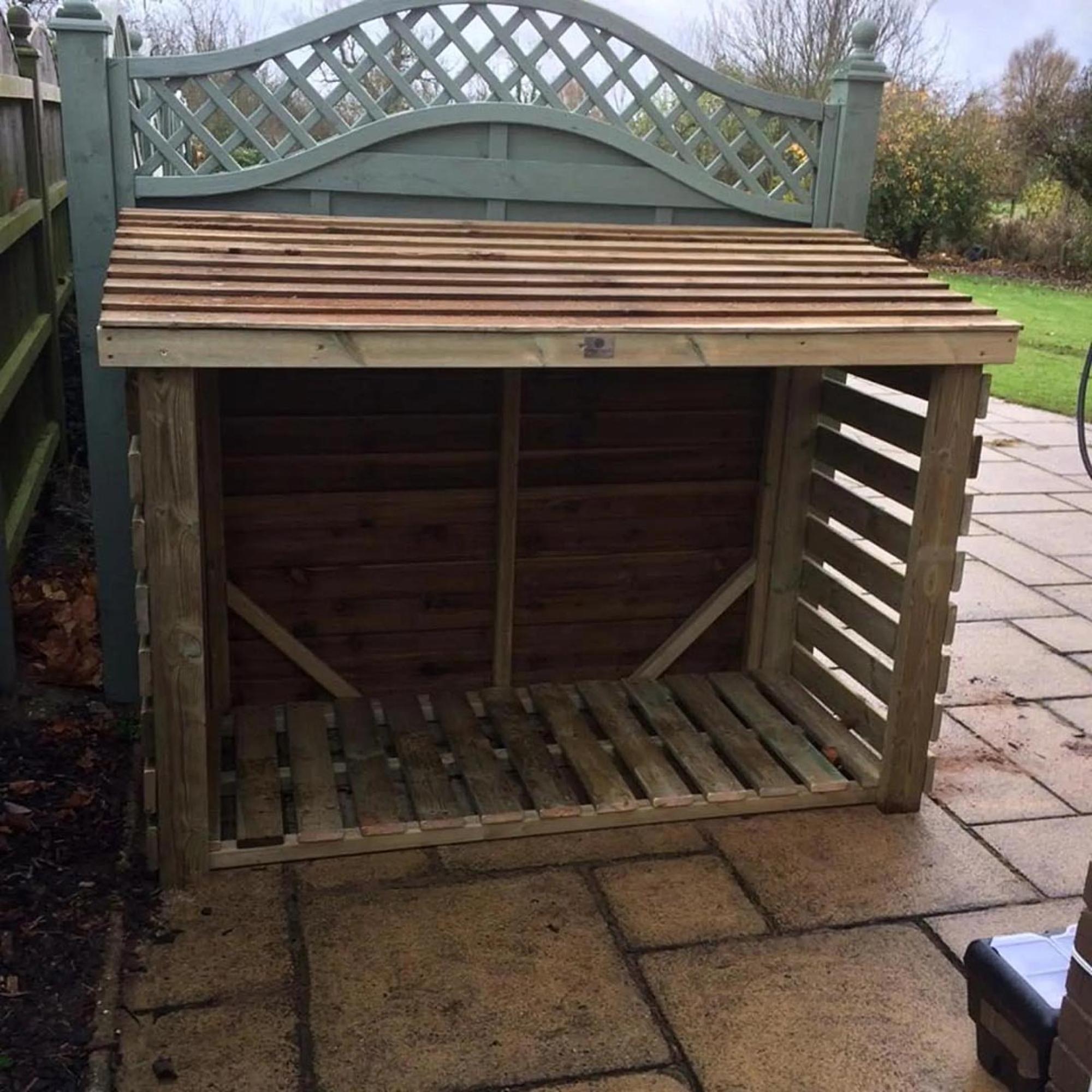 Churnet Valley Redwood Slatted Garden Log Store 4x5