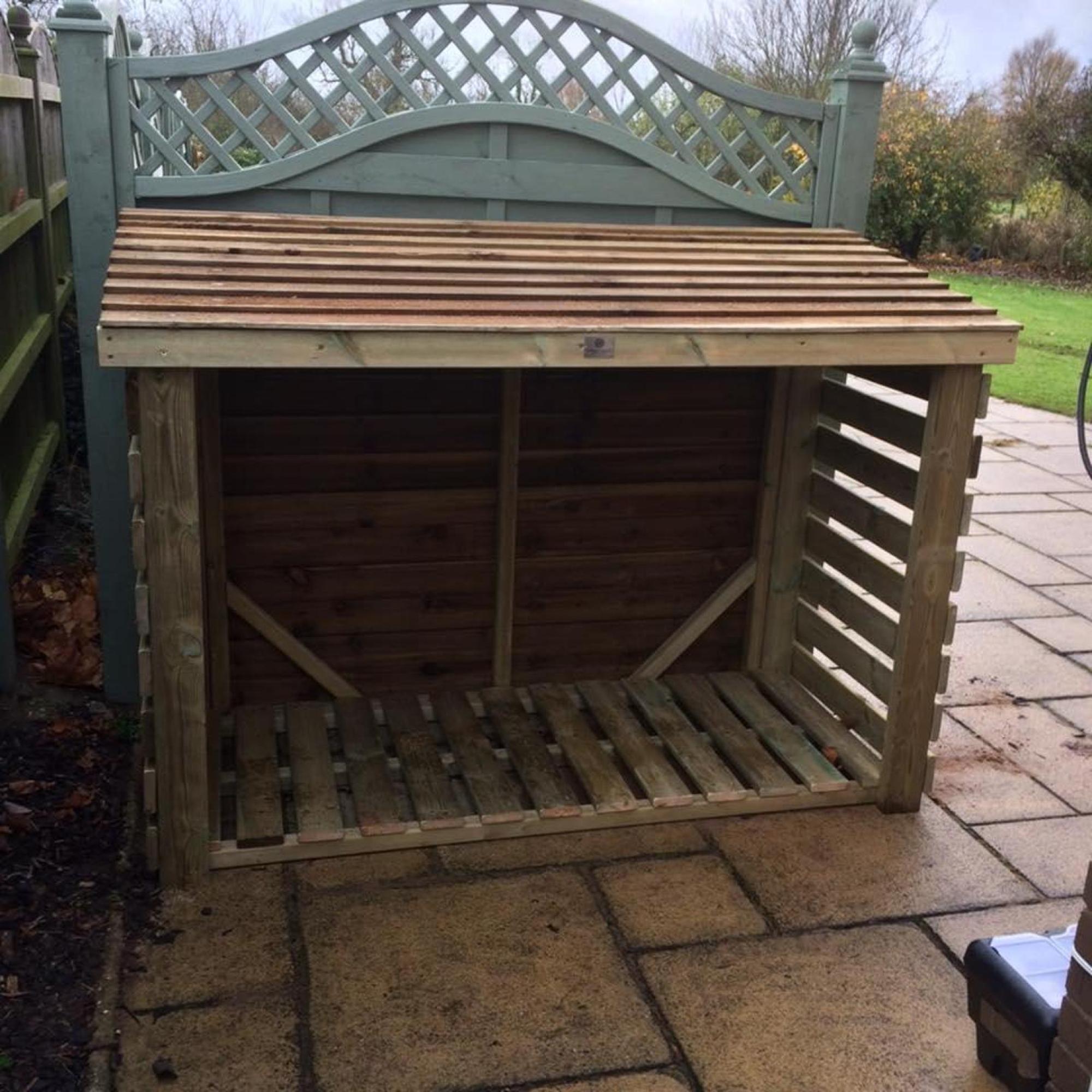 Churnet Valley Redwood Slatted Garden Log Store 4x5