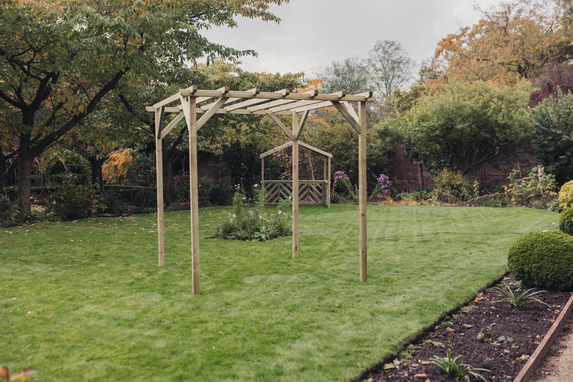 Contemporary Timber Wood Garden Pergola