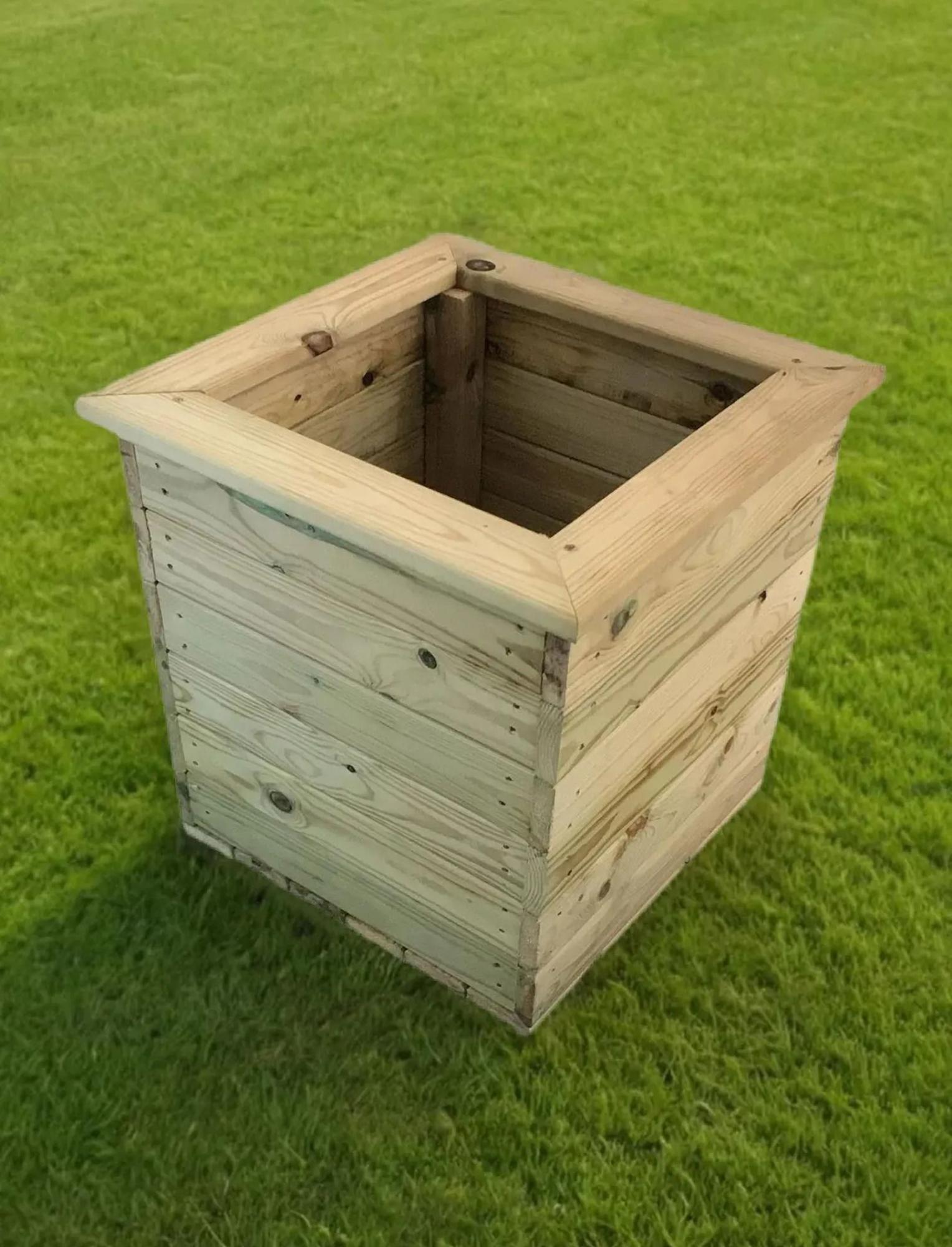 Deluxe Timber Wood Square Garden Planter