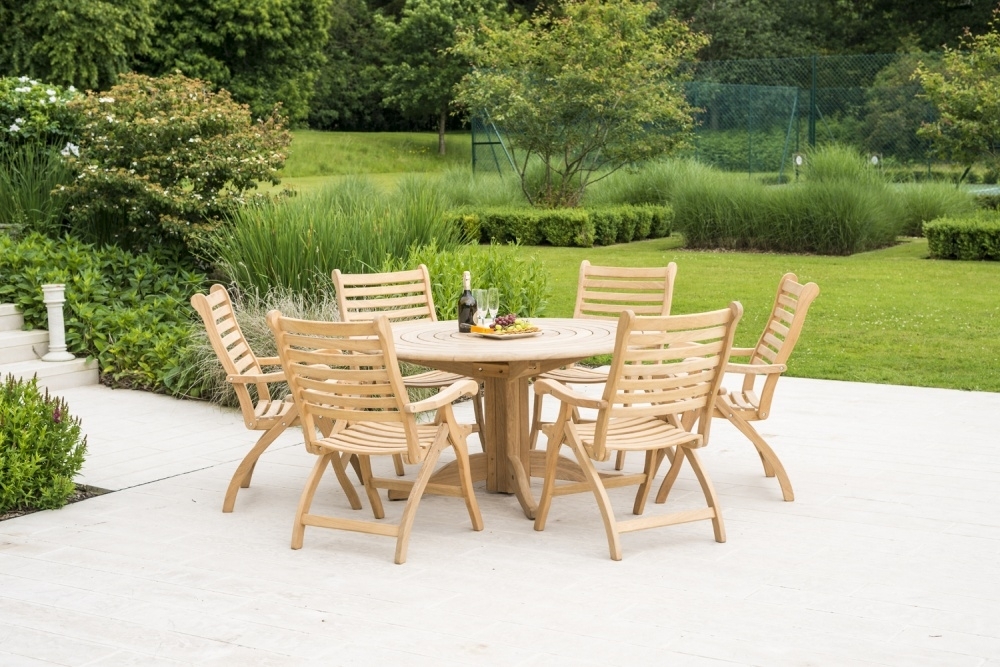 Roble Wood Folding Garden Dining Armchair - Set of 2