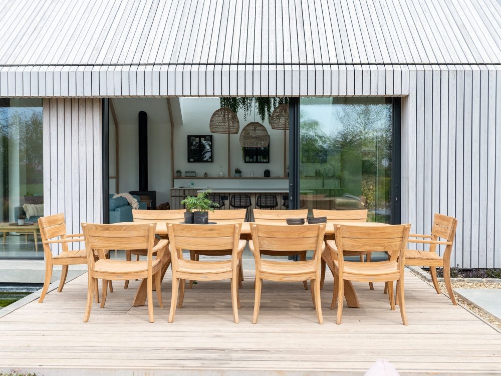 Sorrento Garden Dining Armchair - Set of 2 - Teak Wood