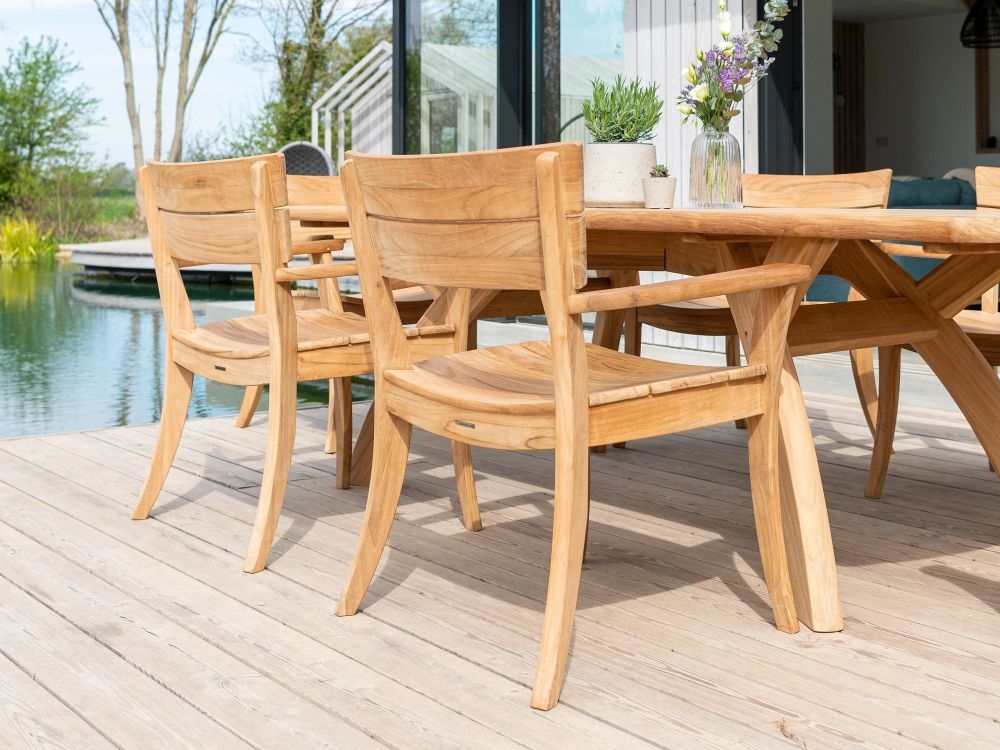 Sorrento Garden Dining Armchair - Set of 2 - Teak Wood