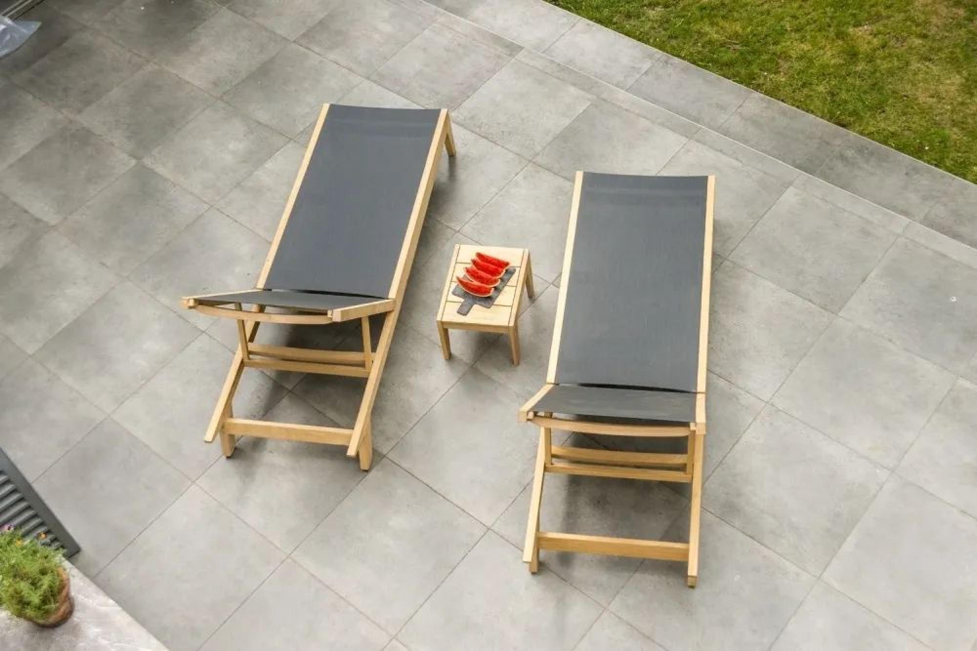 Roble Wood Garden Adjustable Sling Sunbed