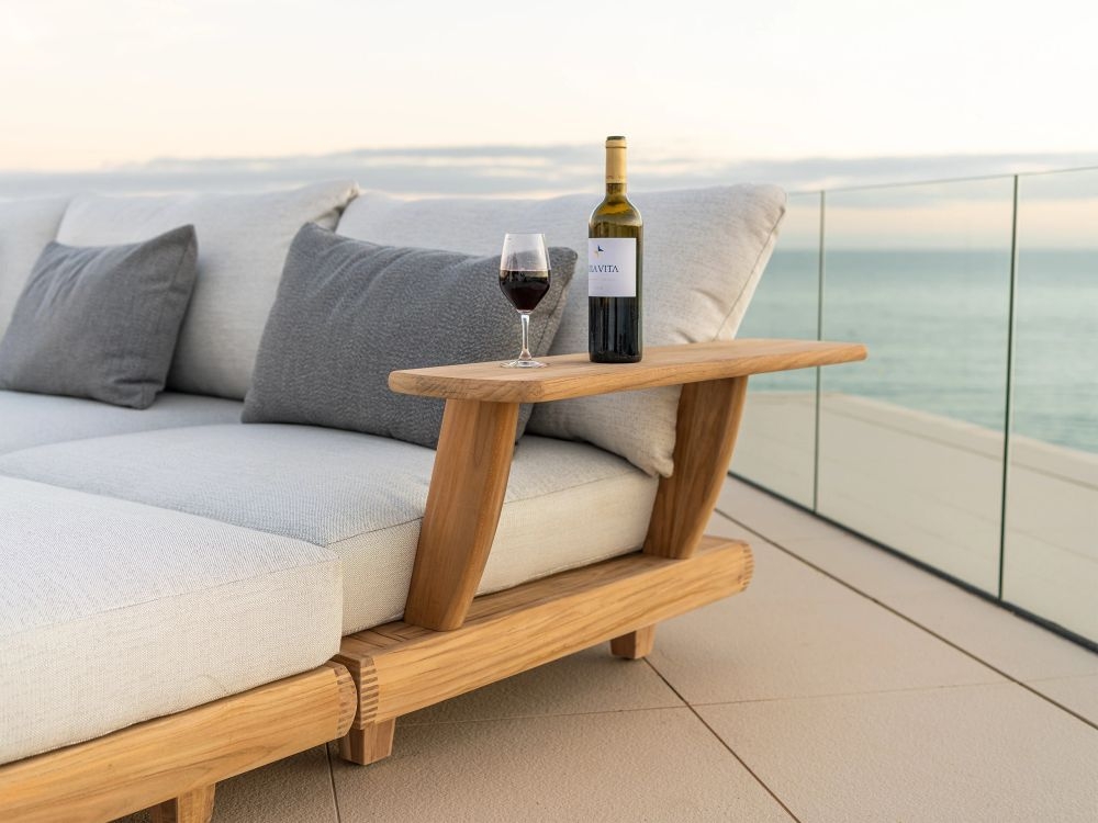 Sorrento Garden Mid Module - with Arm Rest - Teak Wood