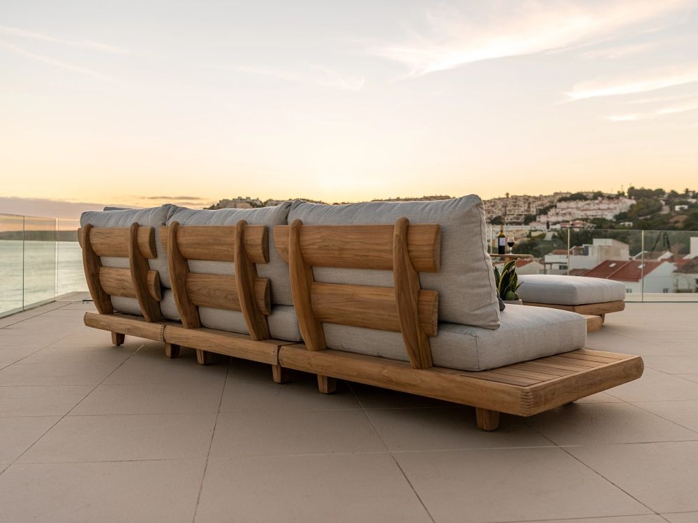 Sorrento Garden Ottoman Footstool - Teak Wood