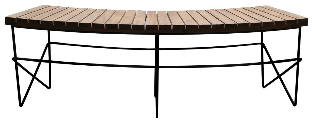 Belfort Teak Wood Curved Bench