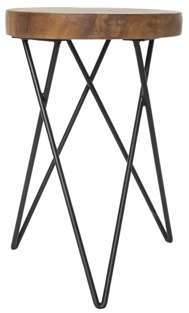 Belfort Teak Wood Round Stool