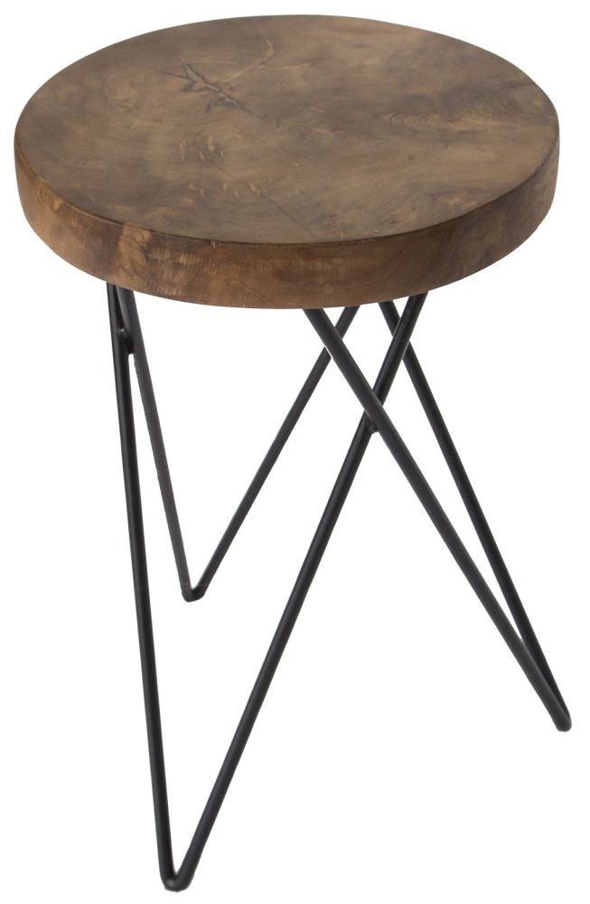 Belfort Teak Wood Round Stool