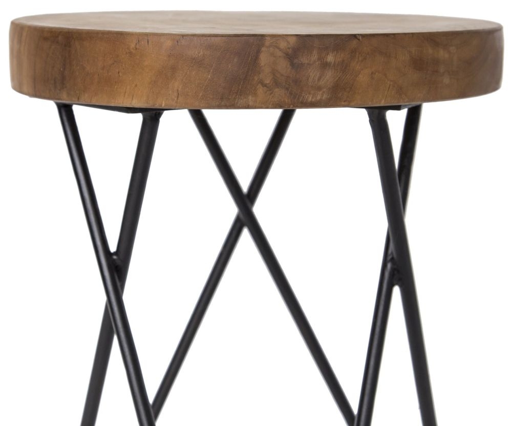 Belfort Teak Wood Round Stool