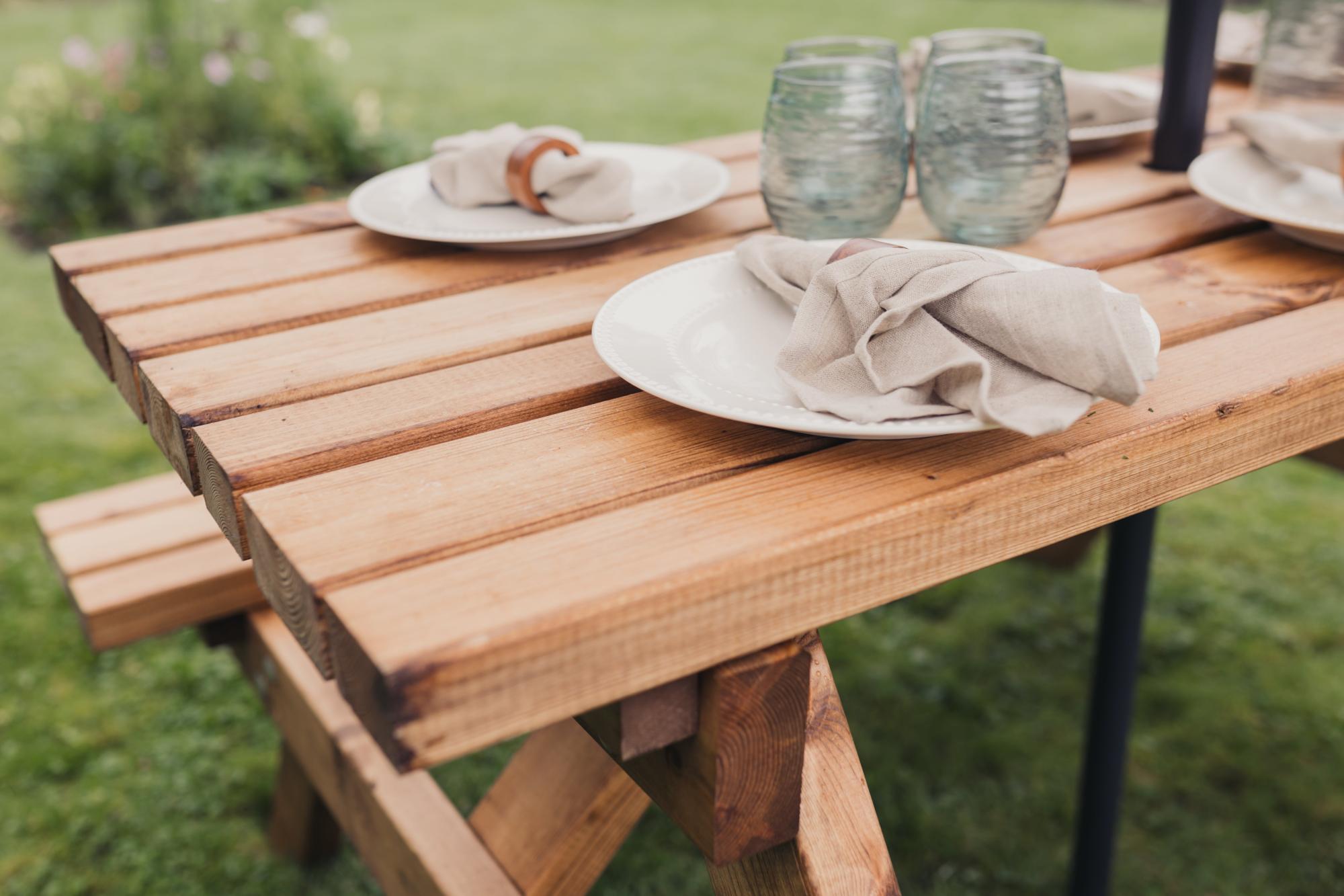 Churnet Valley Deluxe Redwood Garden Picnic Table - 180cm