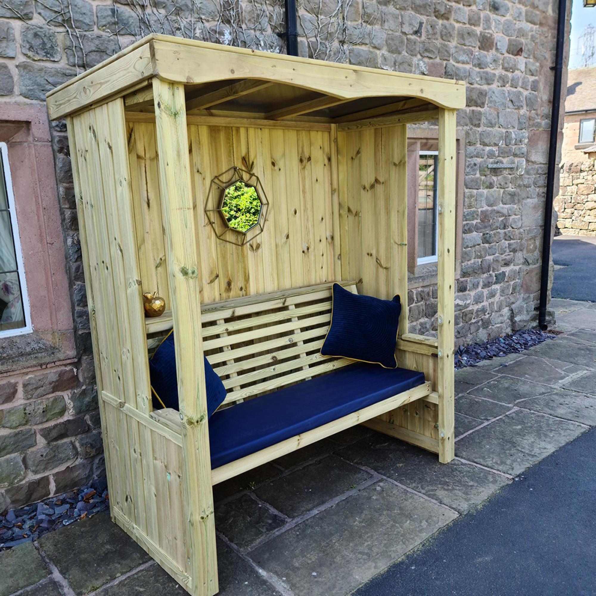 Churnet Valley Four Season Timber Wood 3 Seater Garden Arbour