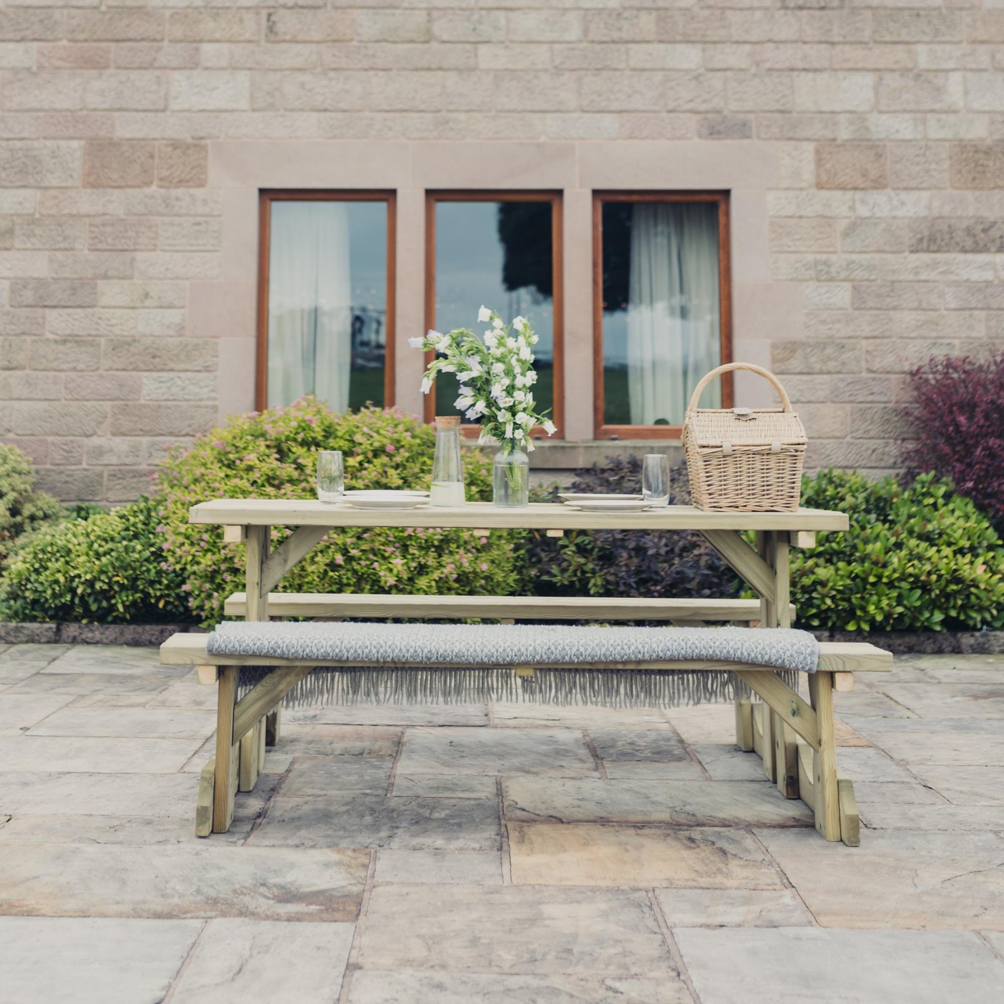 Churnet Valley Lunar Redwood Garden Picnic Table - 150cm