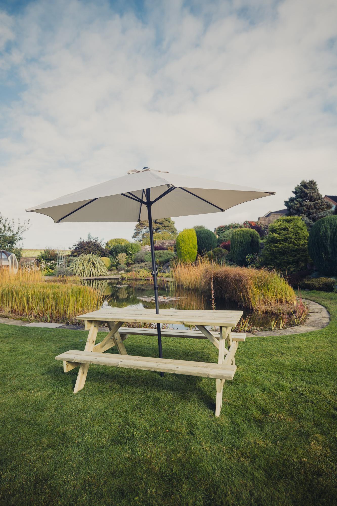 Churnet Valley Traditional Redwood Garden Picnic Table -180cm