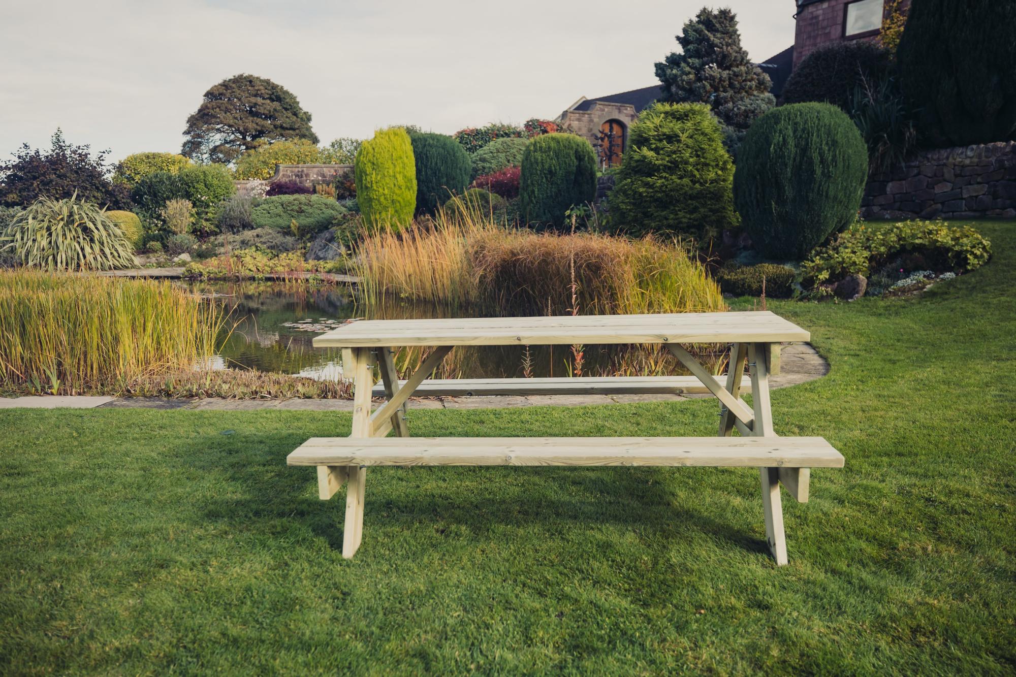 Churnet Valley Traditional Redwood Garden Picnic Table -180cm