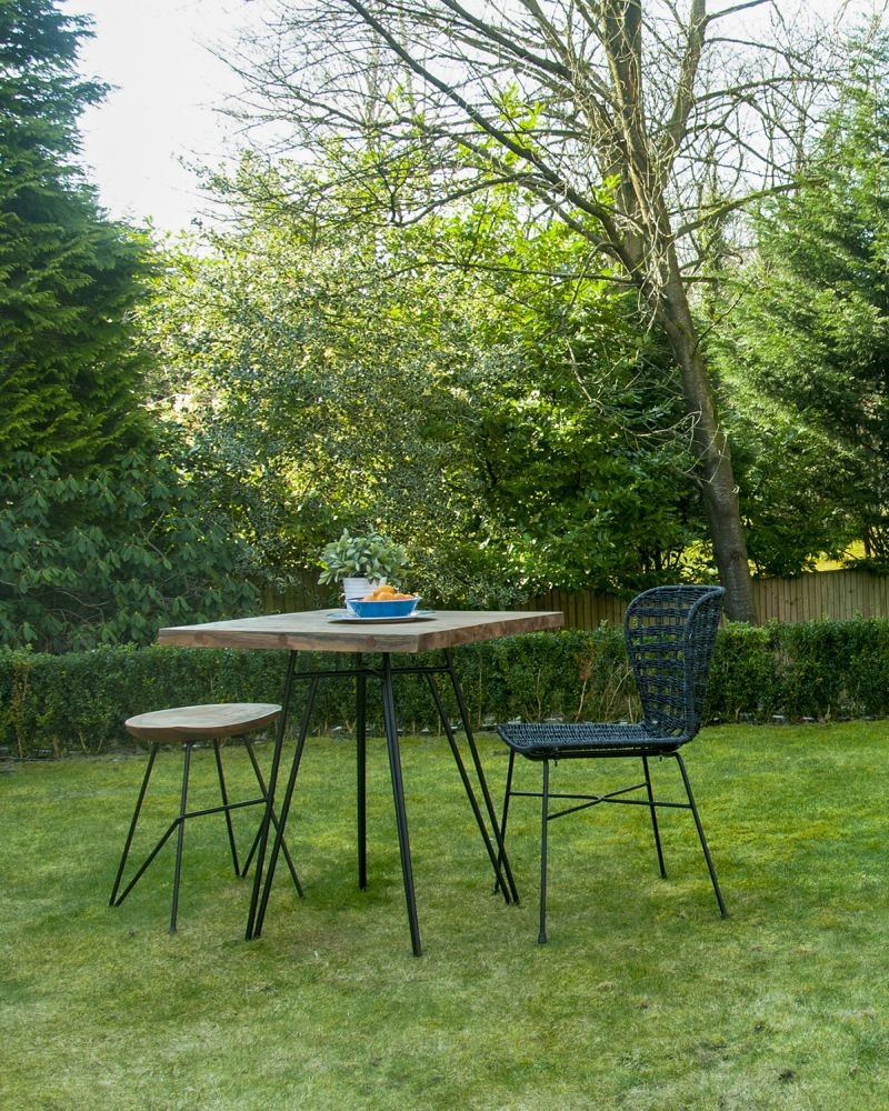 Belfort Set of 2 Teak Wood Barstool