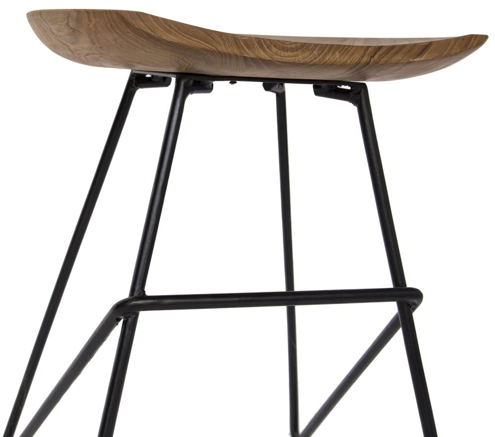 Belfort Set of 2 Teak Wood Barstool