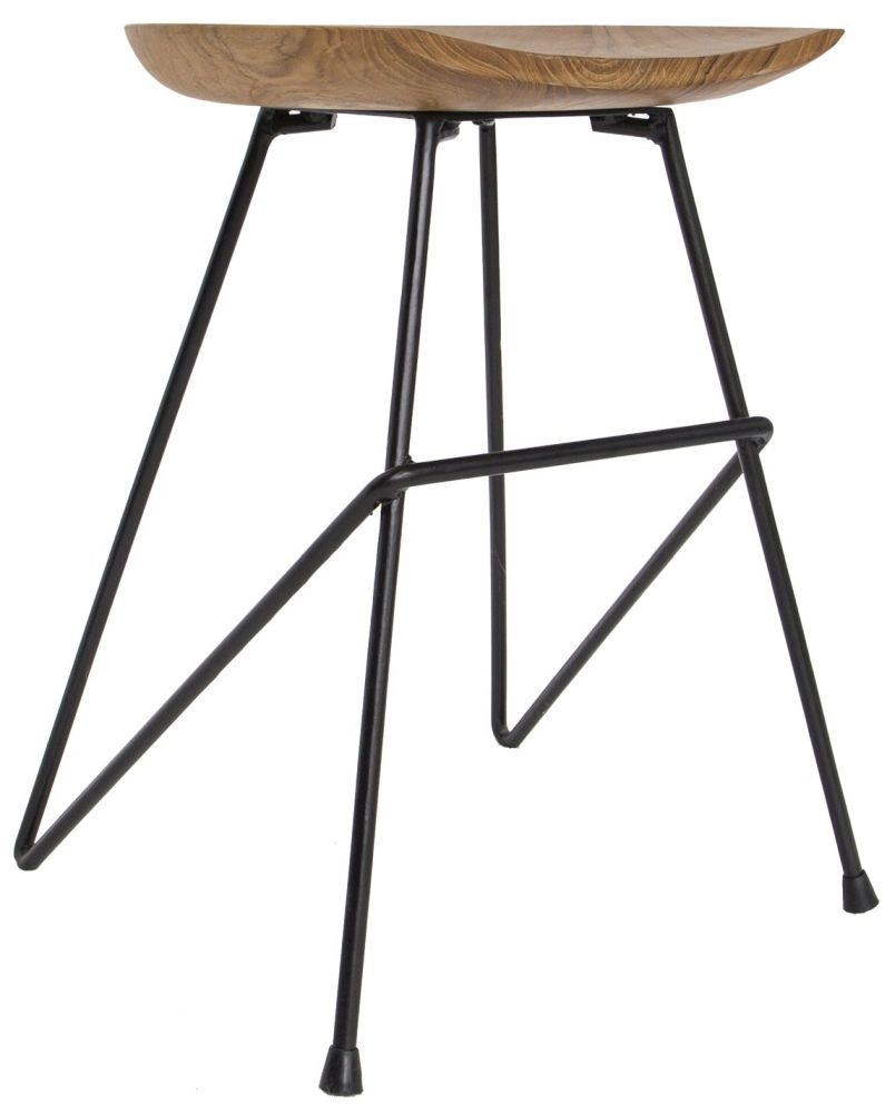 Belfort Set of 2 Teak Wood Barstool