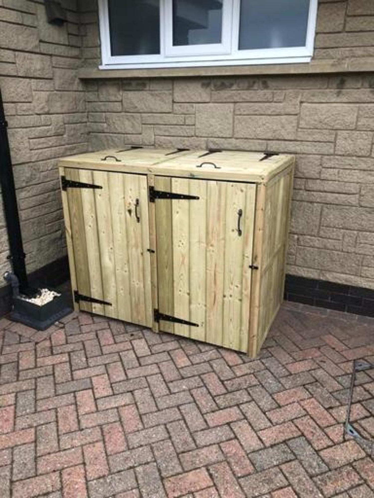 Churnet Valley Timber Wood Garden Double Bin Store