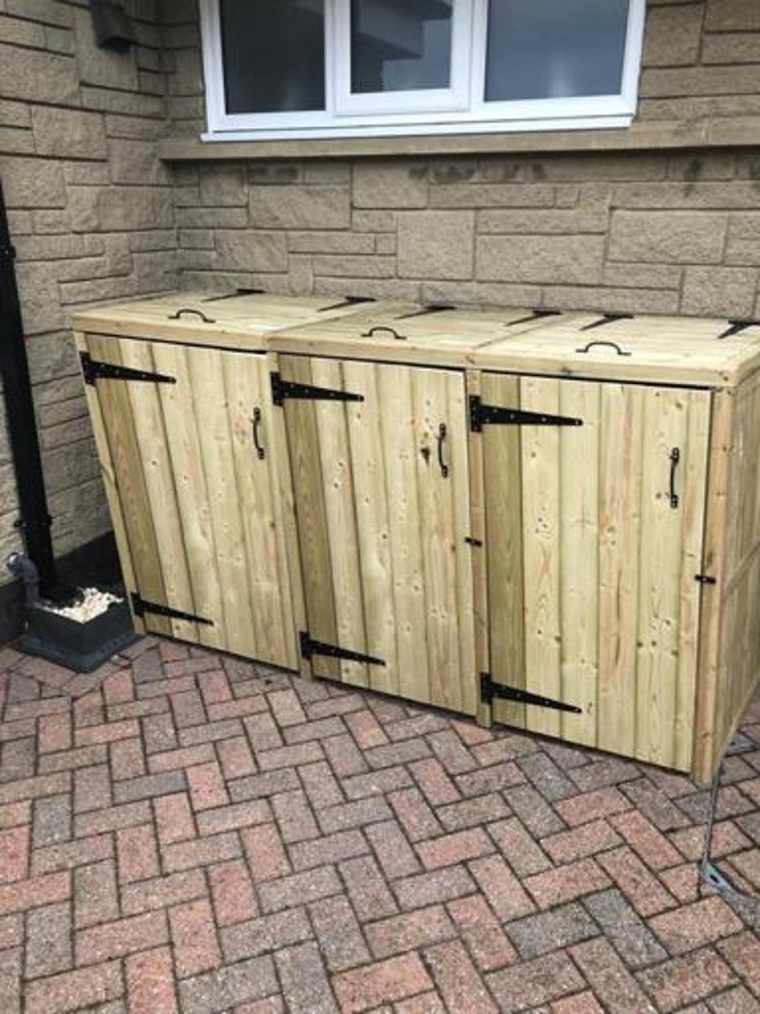 Churnet Valley Timber Wood Garden Double Bin Store