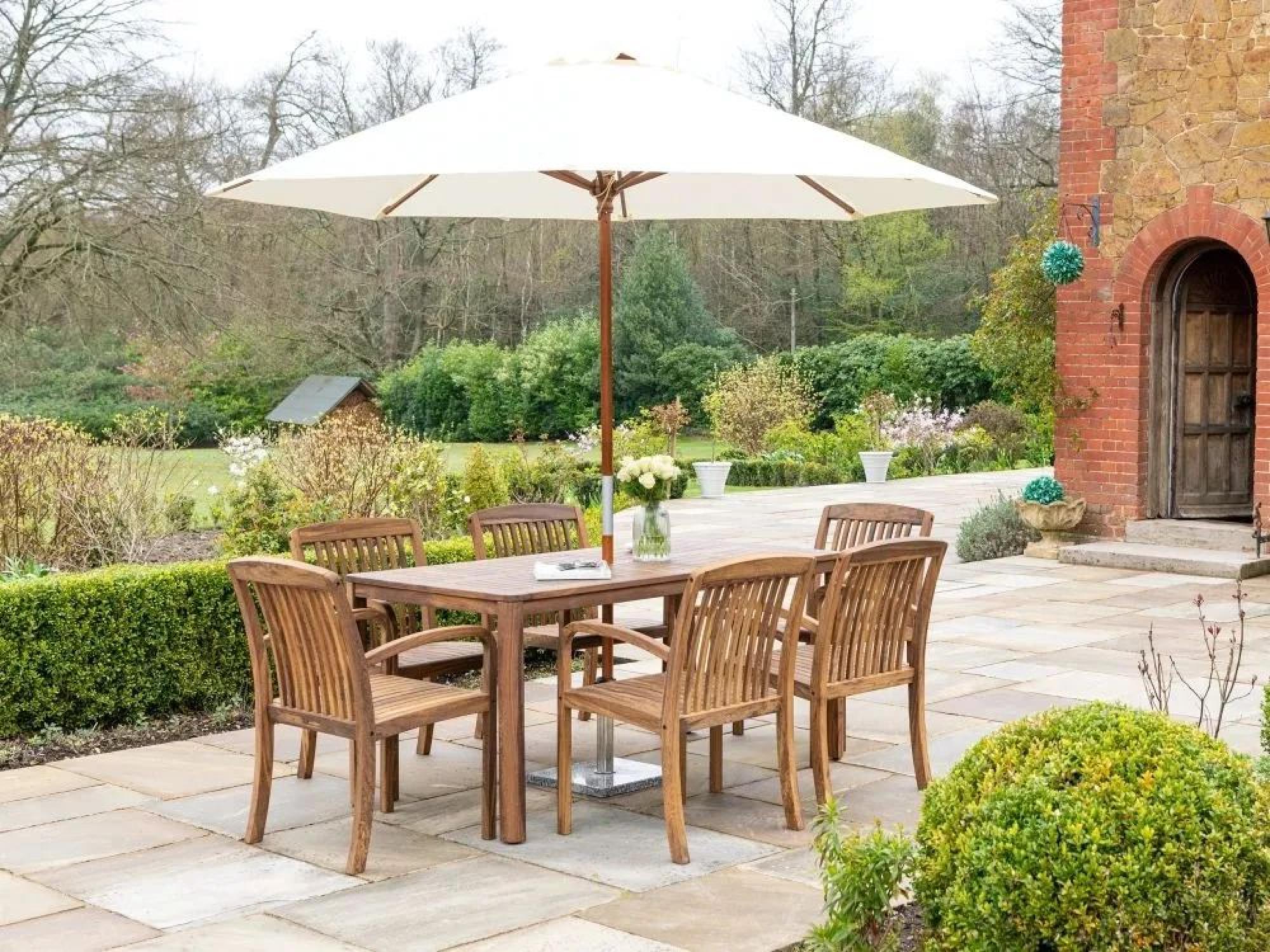 Bolney Dining Table - 6 Seater - 160cm - Garden - Acacia Wood