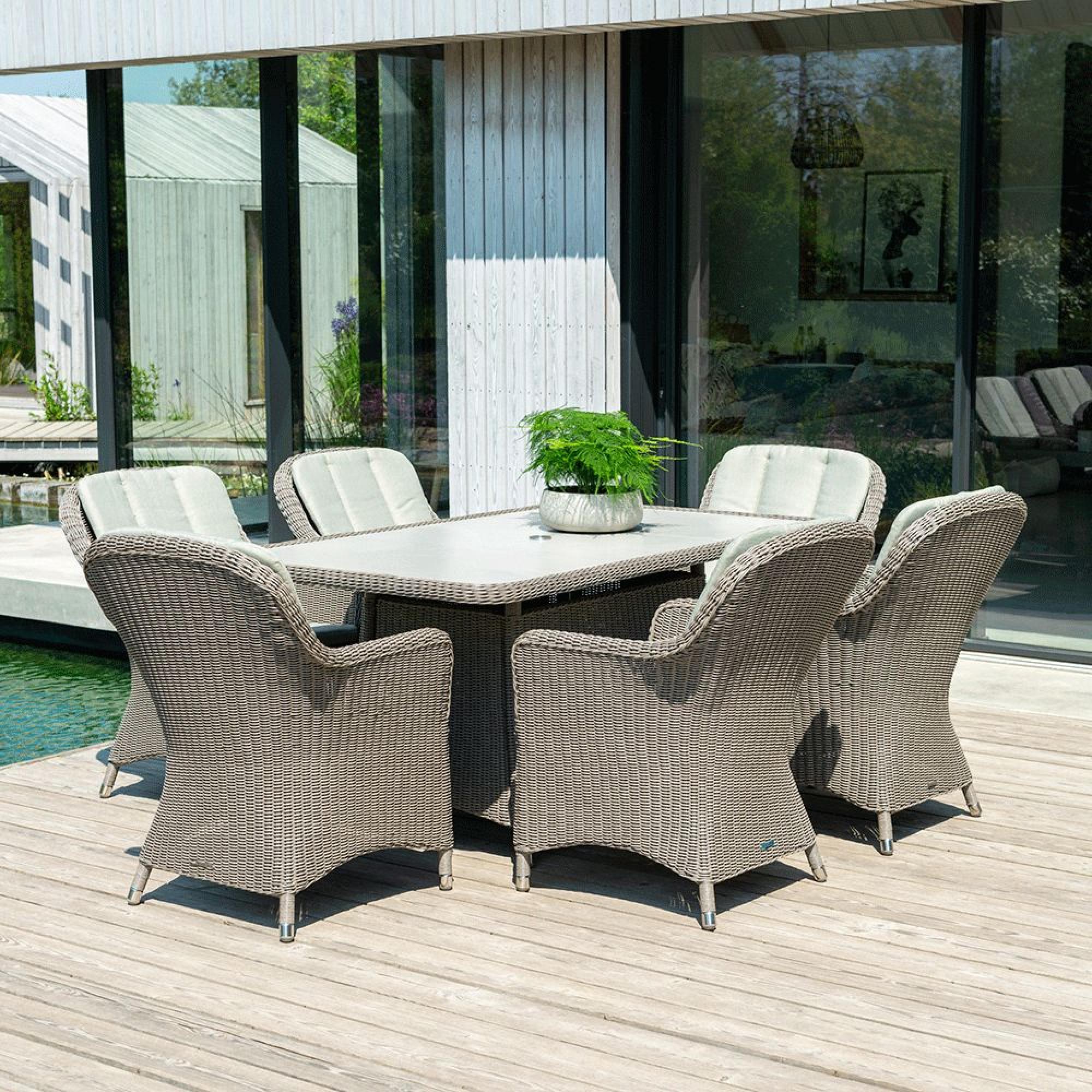 Hazelmere Dining Table - 6 Seater - 165cm - Garden - Grey Weave