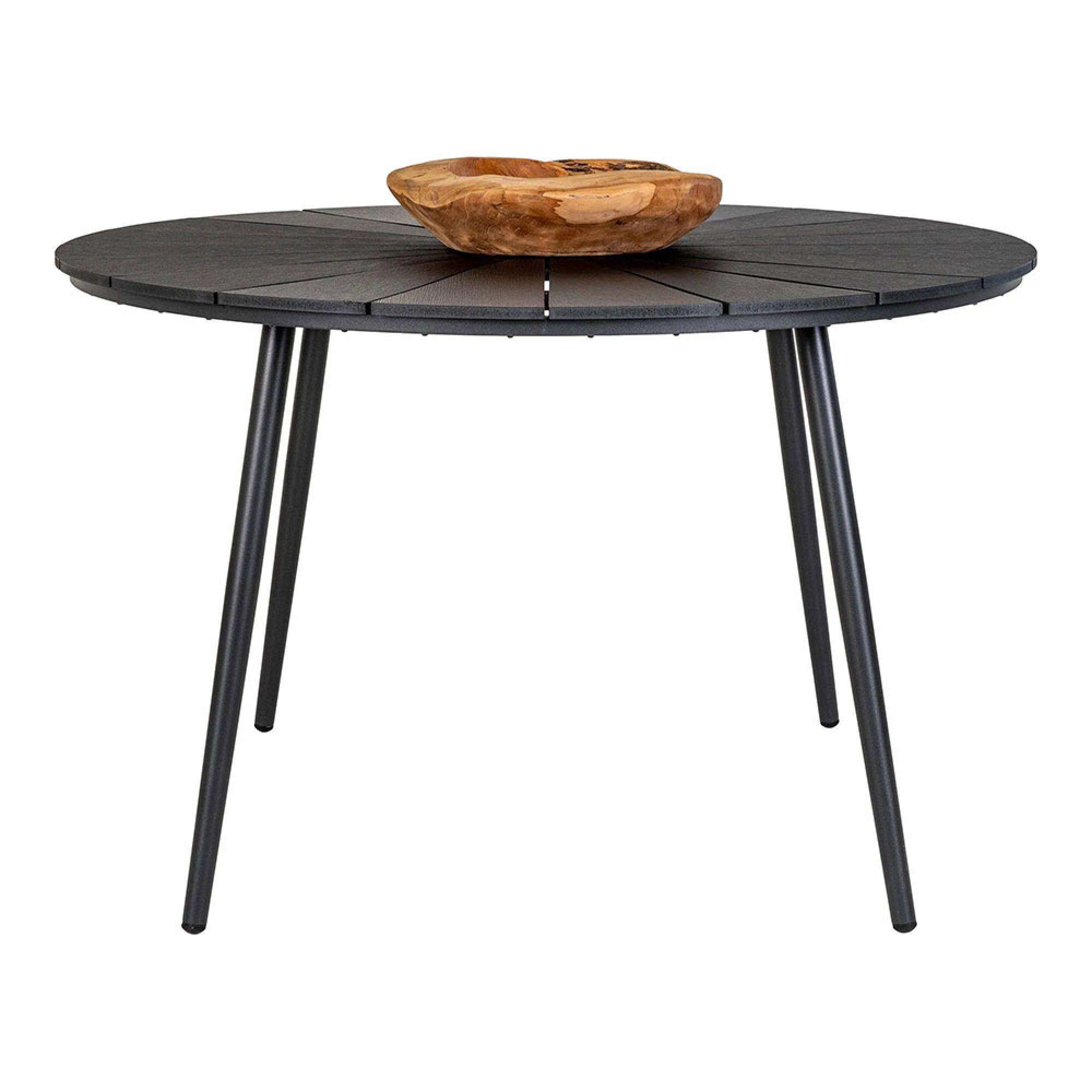Clearance - Atlanta Black Wood 4 Seater Round Garden Dining Table - FSS16337