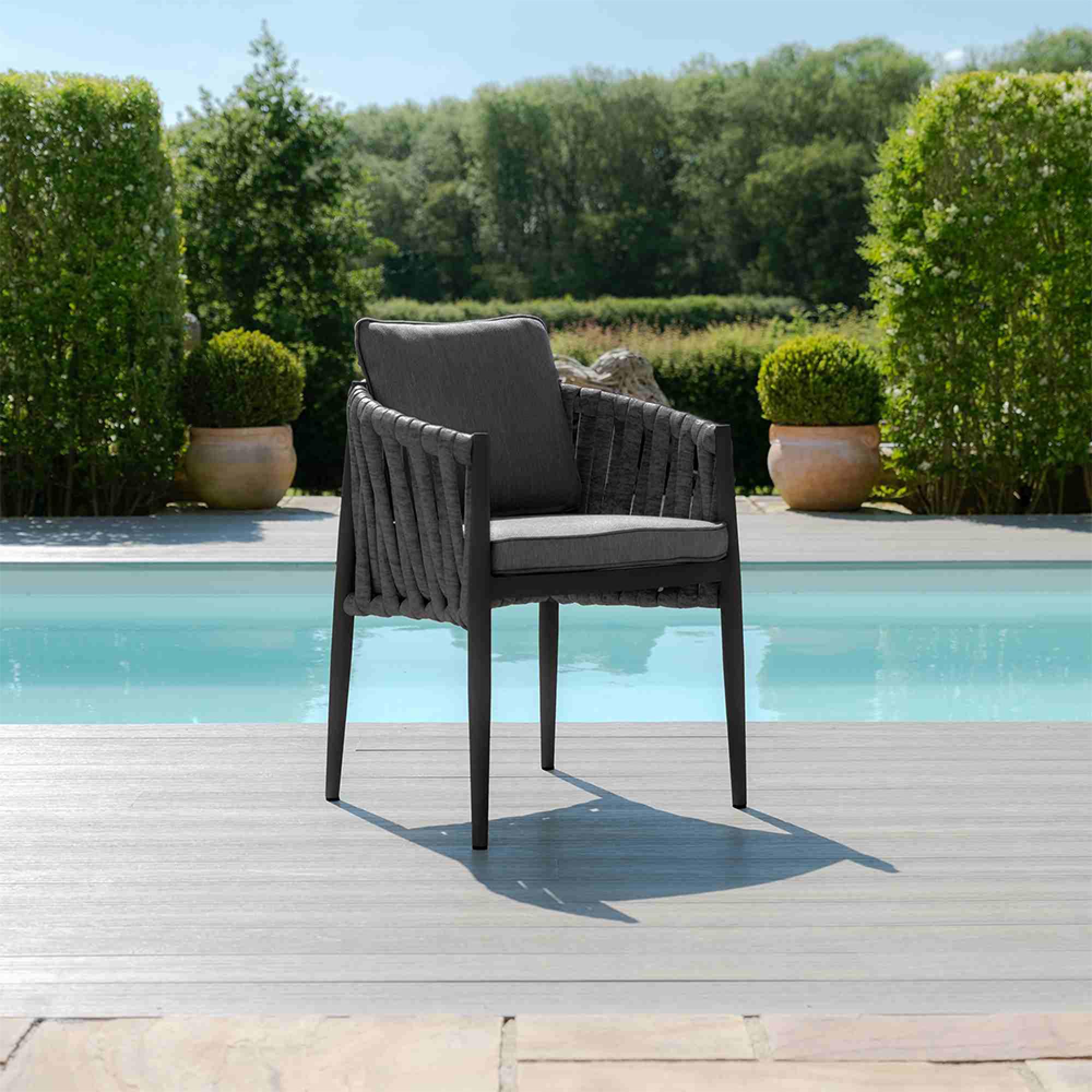 Milan Garden Dining Chair - Set of 2 - Charcoal