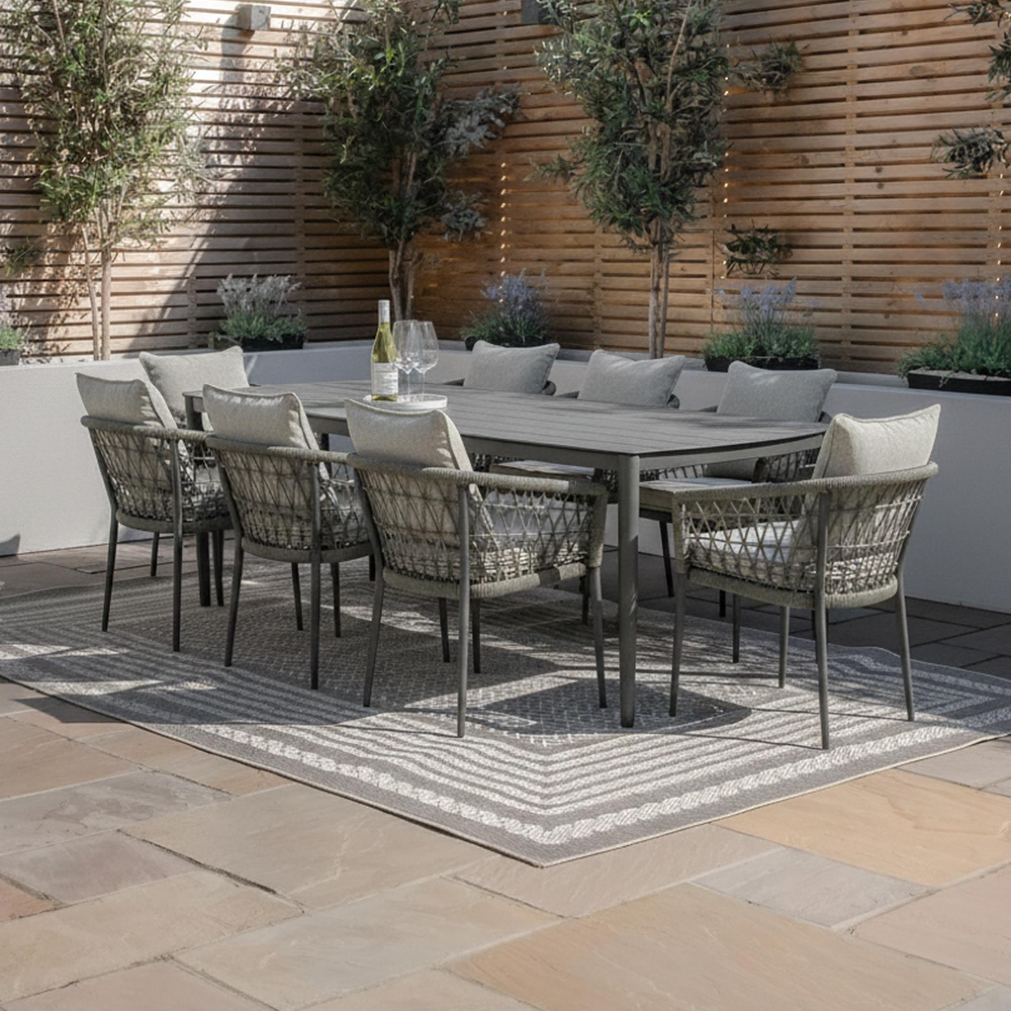 Monaco Garden Dining Set - 8 Seater - 220cm - Ivy Green