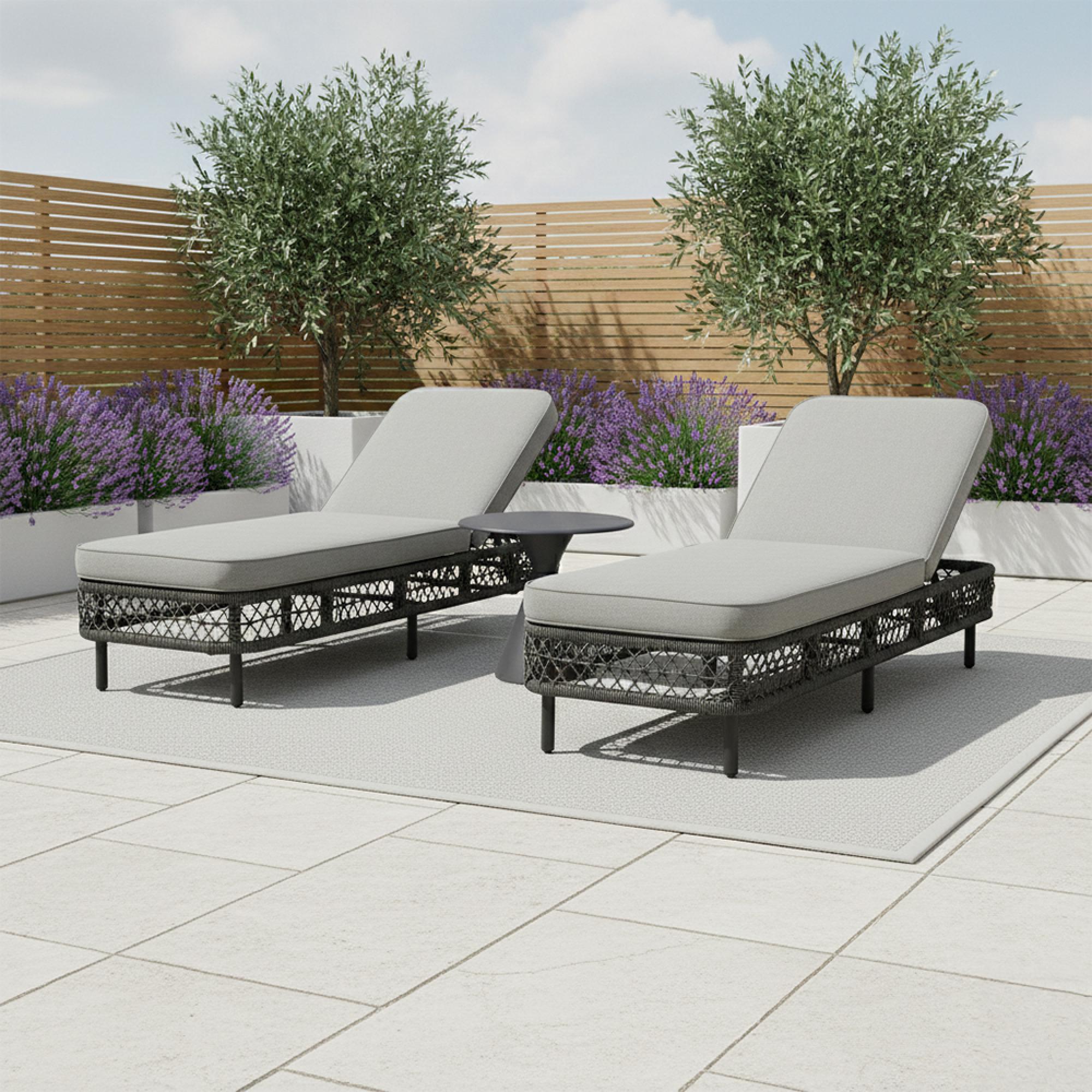 Monaco Garden Sun Lounger Set - Ivy Green