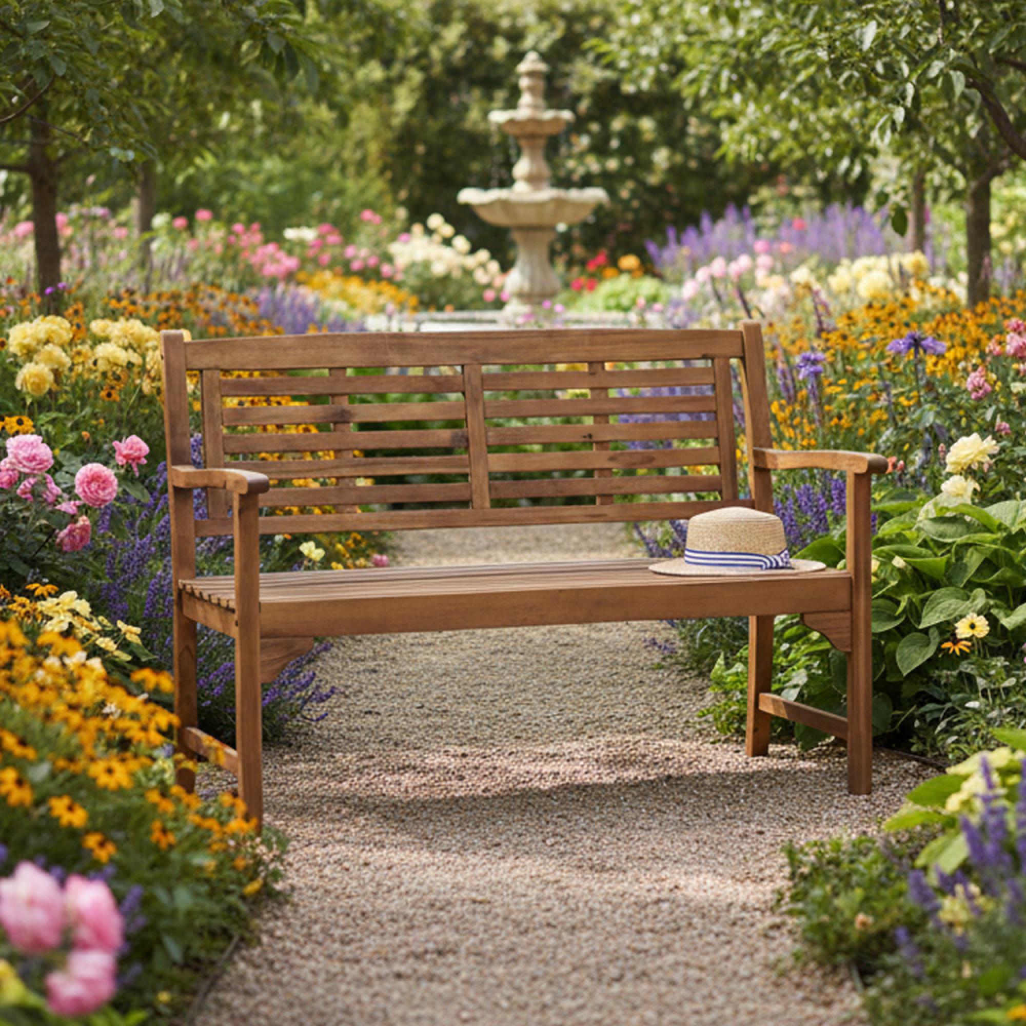 Lakeside Garden Bench - Bracket - 4ft - Acacia Wood