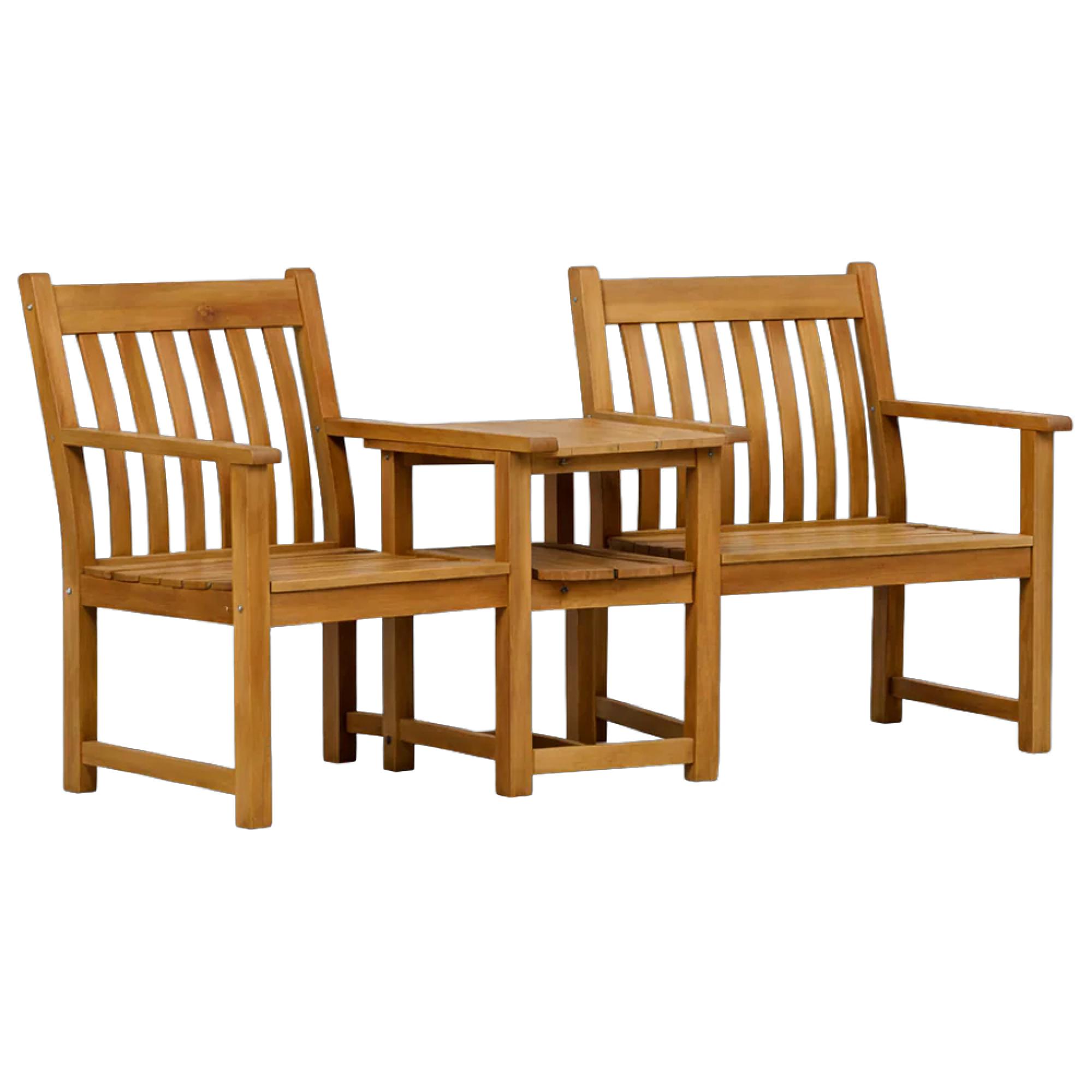 Lakeside Garden Companion Set - Acacia Wood - Flat Arm