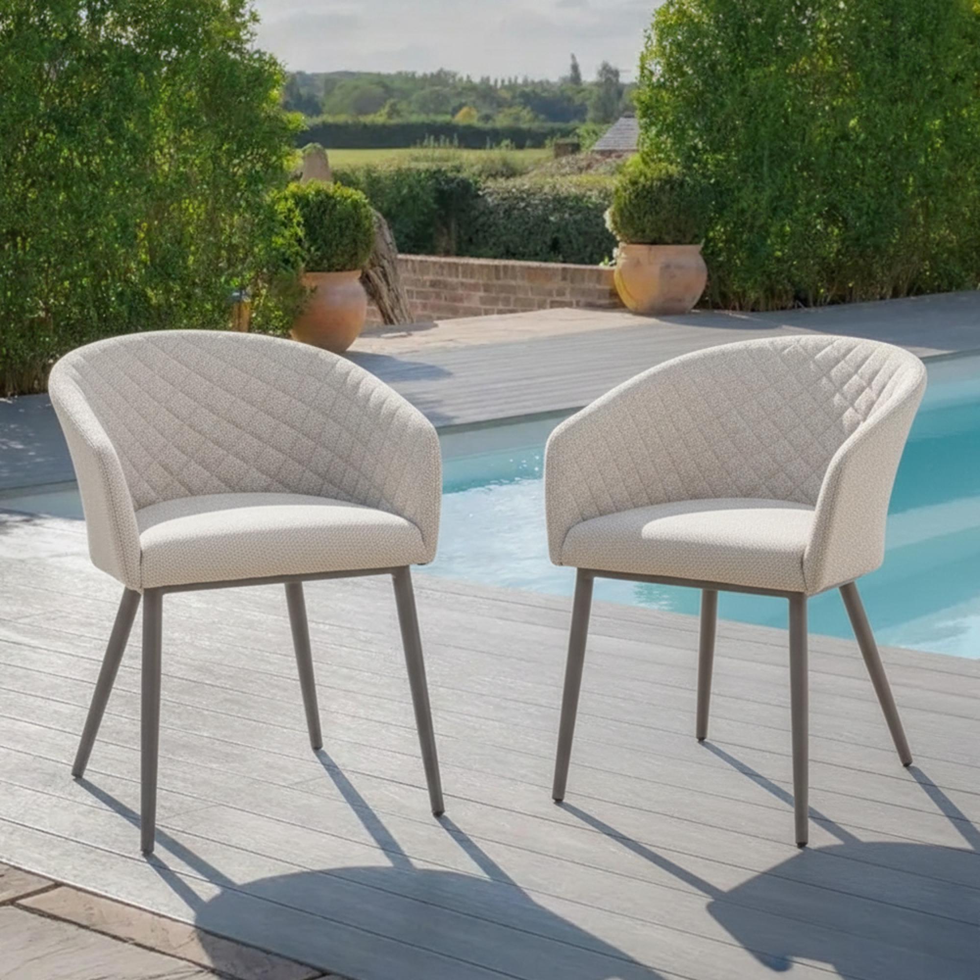 Ambition Garden Fabric Dining Chairs - Set of 2 - Latte