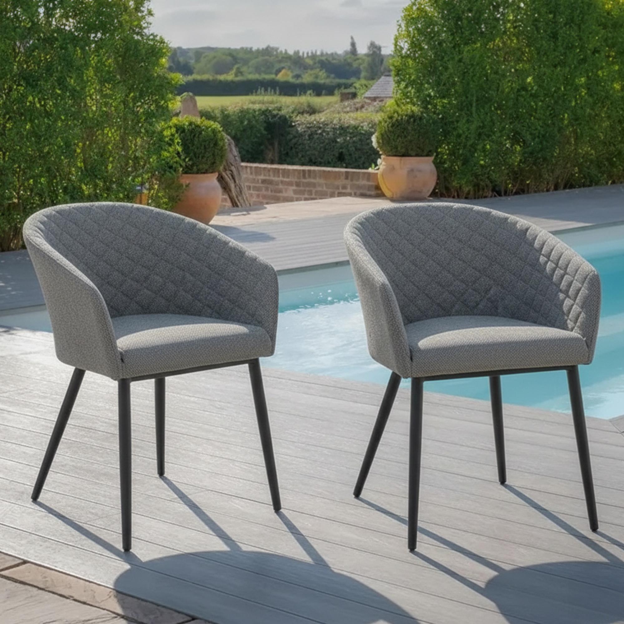Ambition Garden Fabric Dining Chairs - Set of 2 - Zinc Grey
