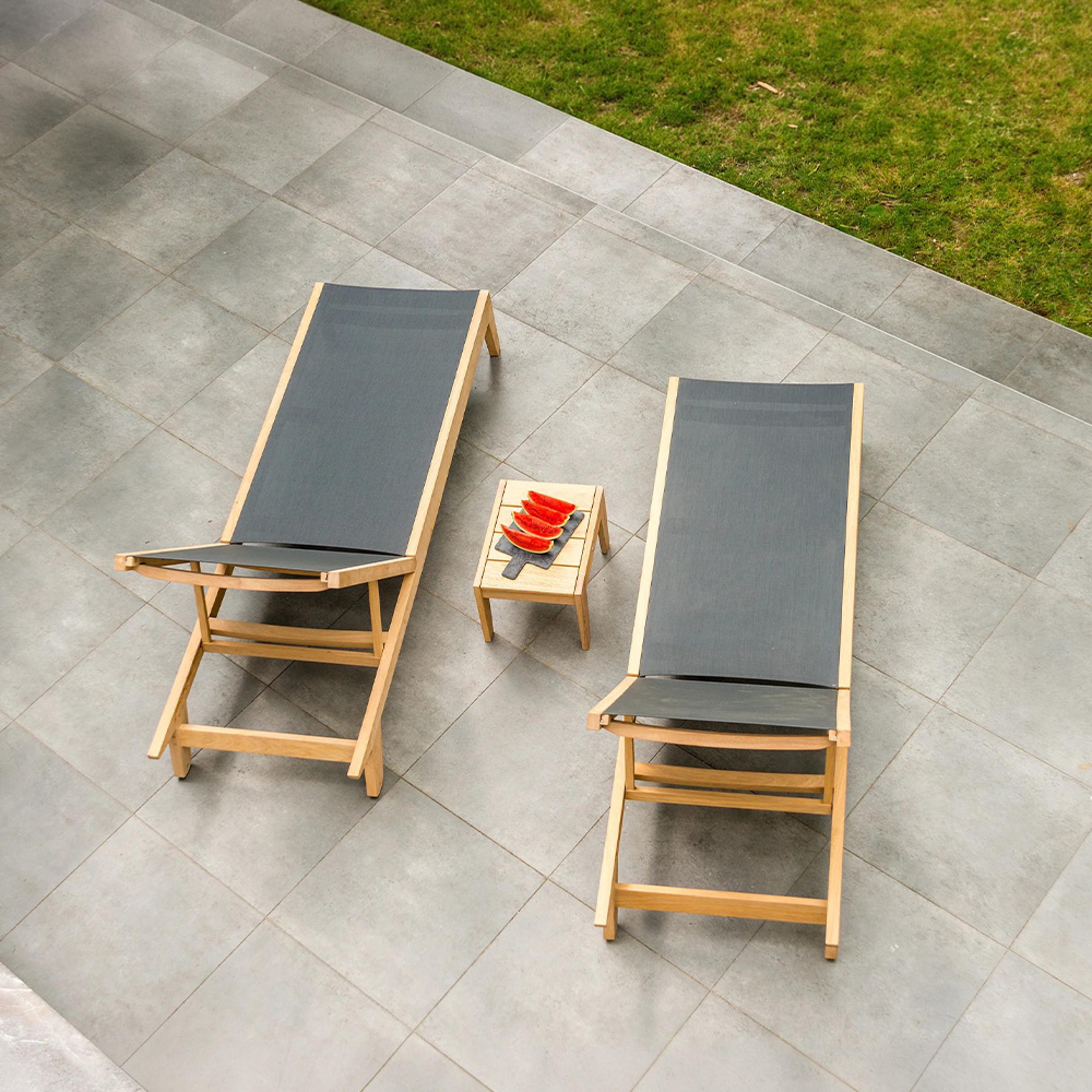 Roble Wood Garden Adjustable Sling Sunbed