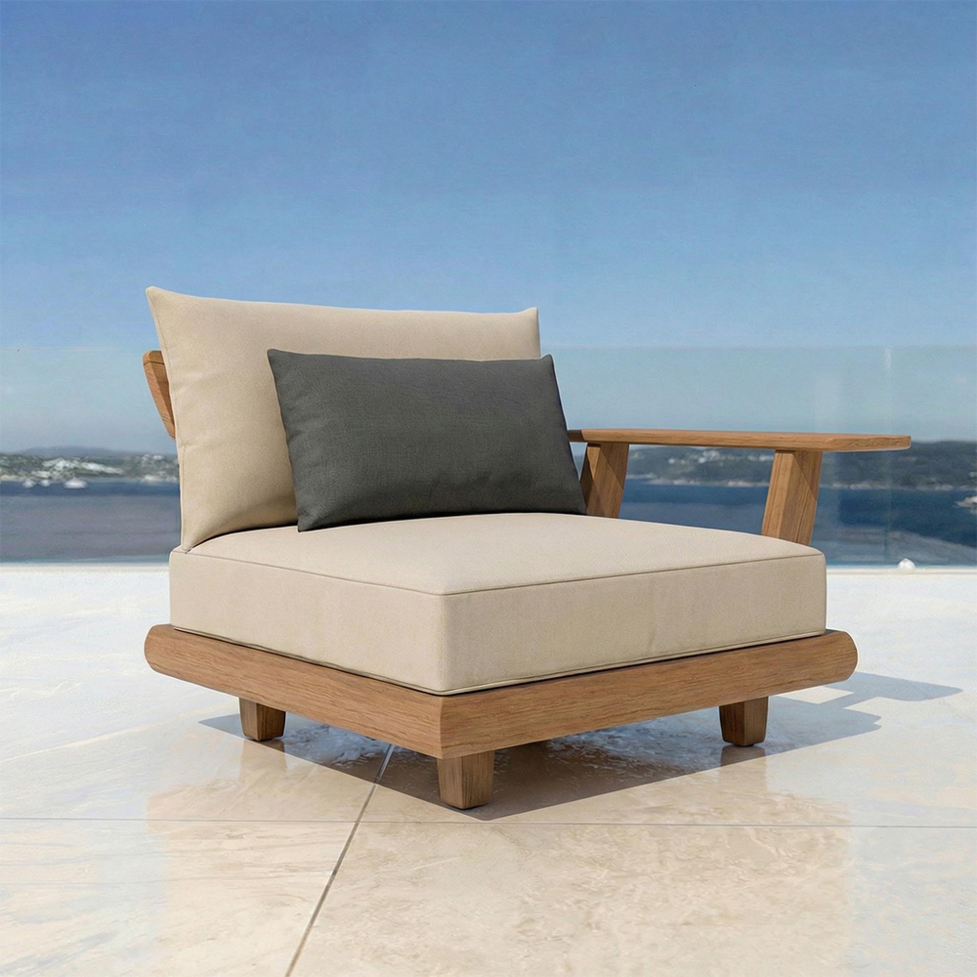 Sorrento Garden Mid Module - with Arm Rest - Teak Wood