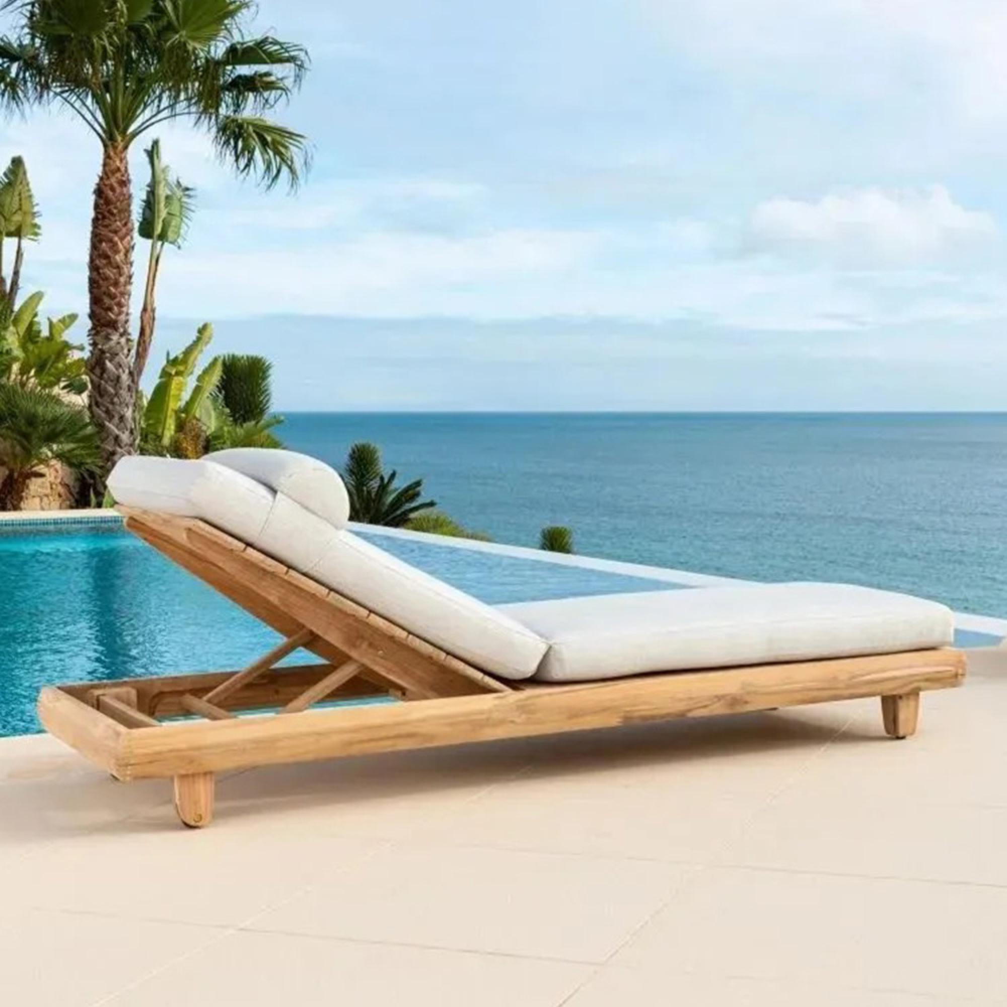 Sorrento Garden Adjustable Sunbed - Teak Wood