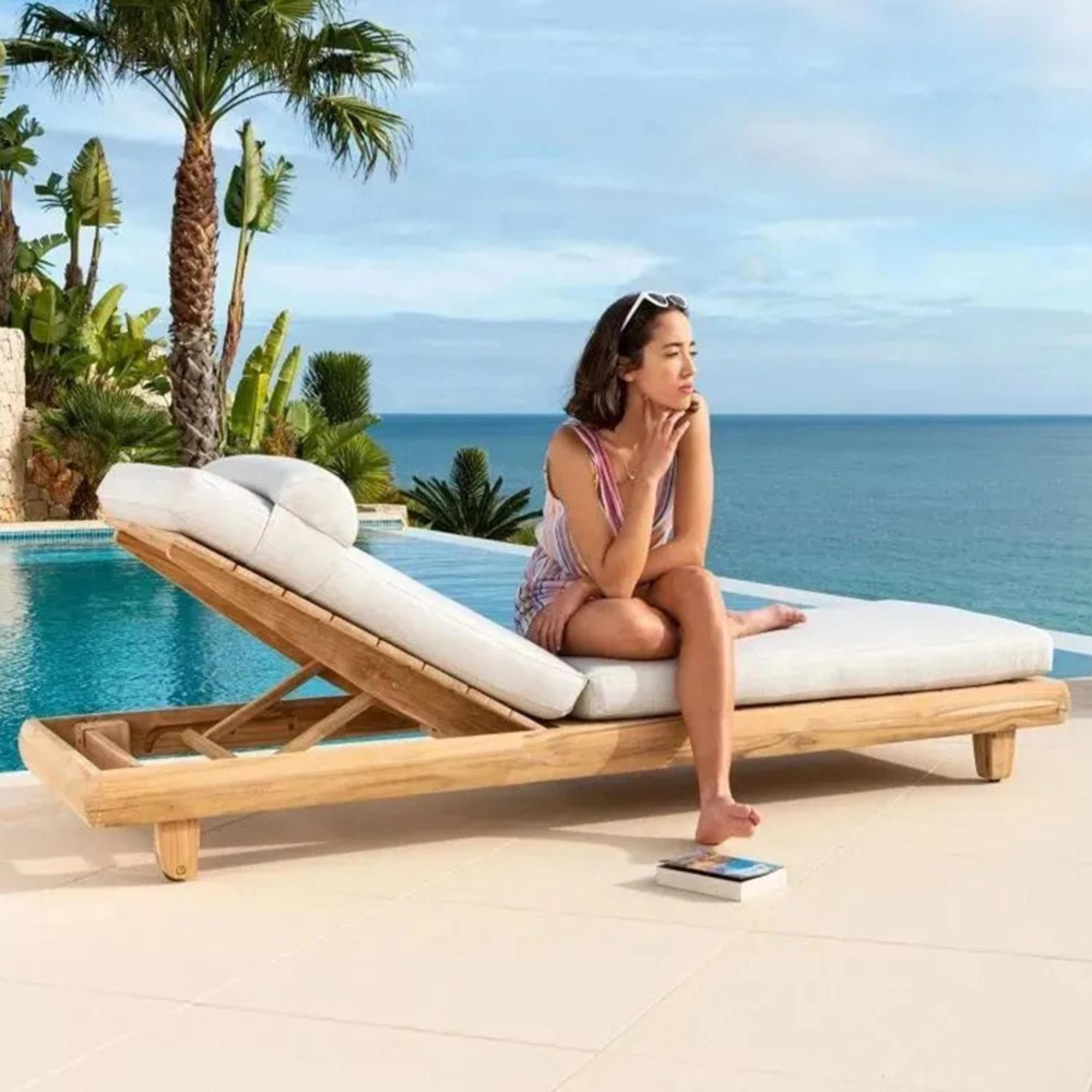 Sorrento Garden Adjustable Sunbed - Teak Wood