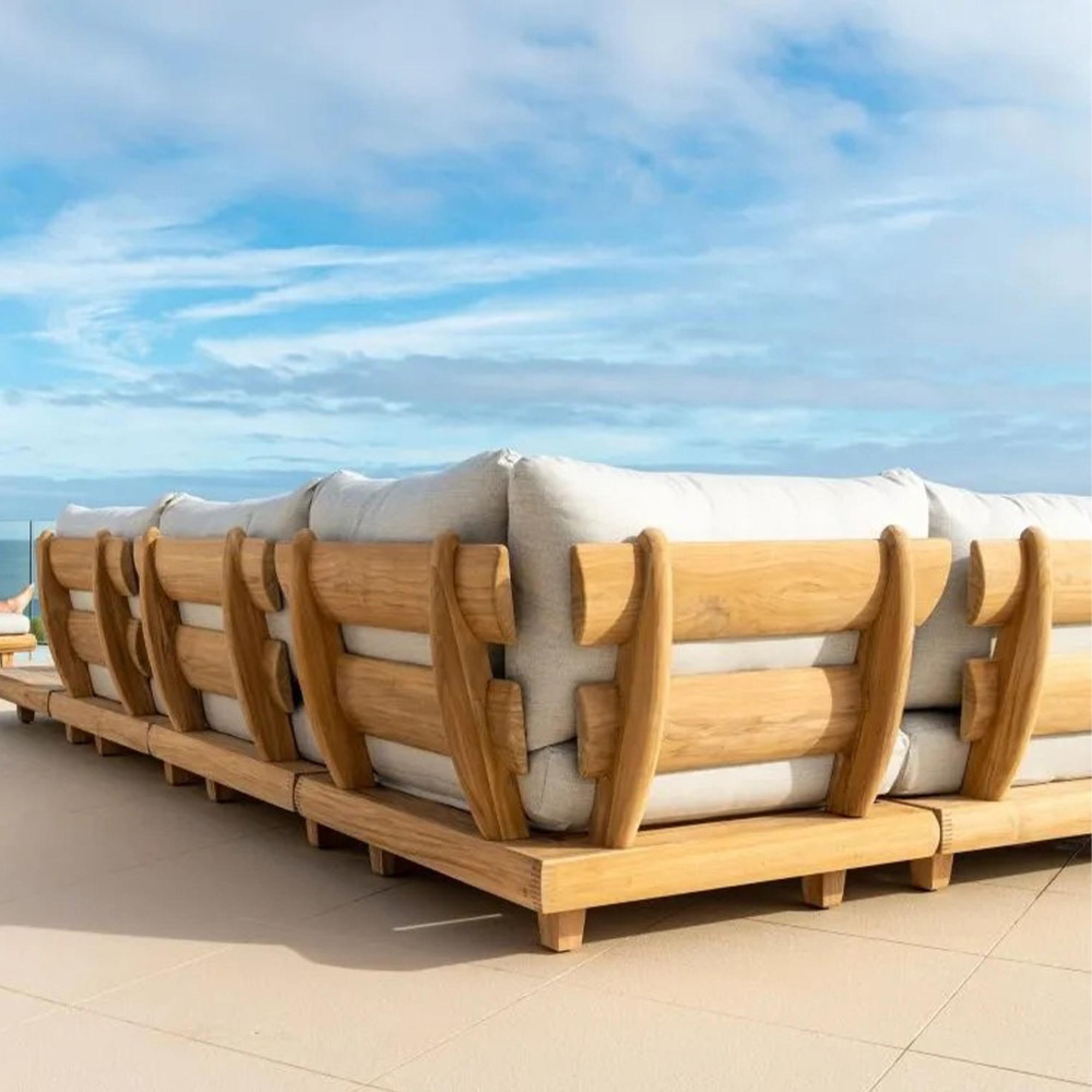 Sorrento Garden Mid Module - with Arm Rest - Teak Wood