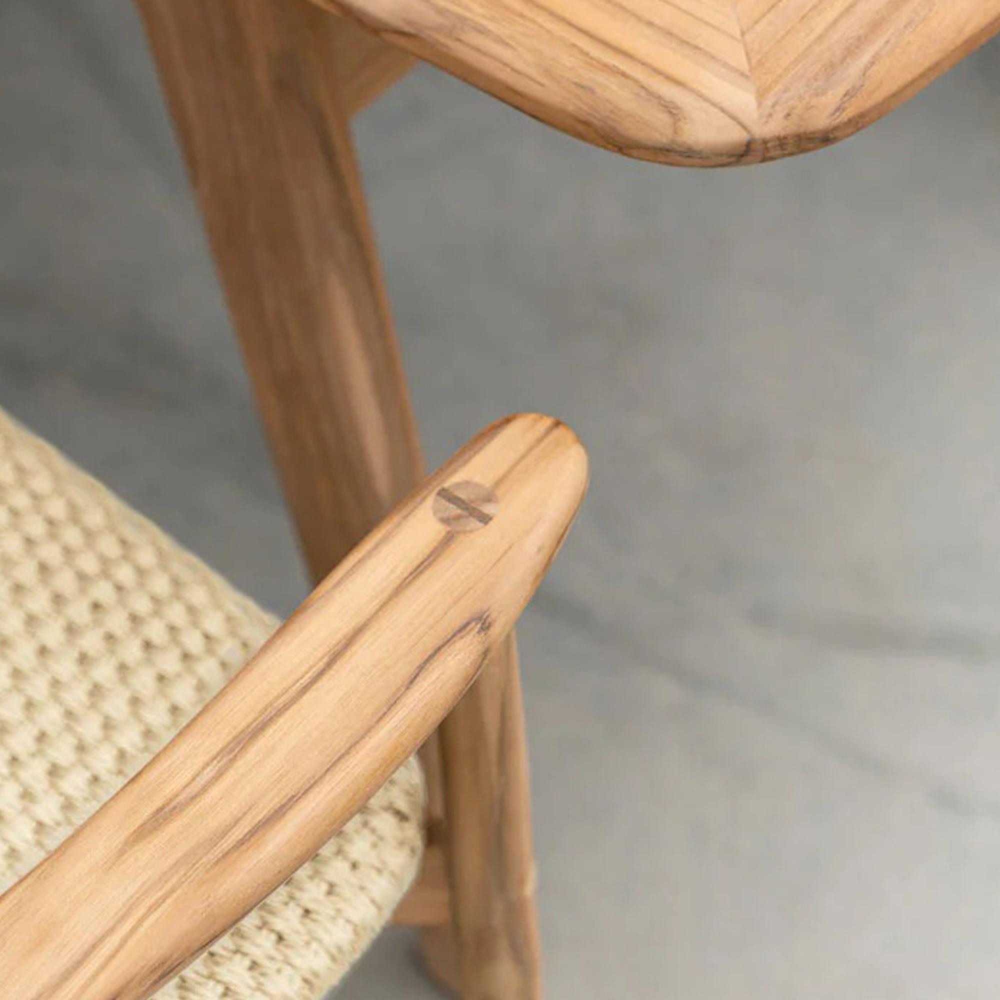 Dana Garden Dining Armchair - Set of 2 - Teak Wood and Rope